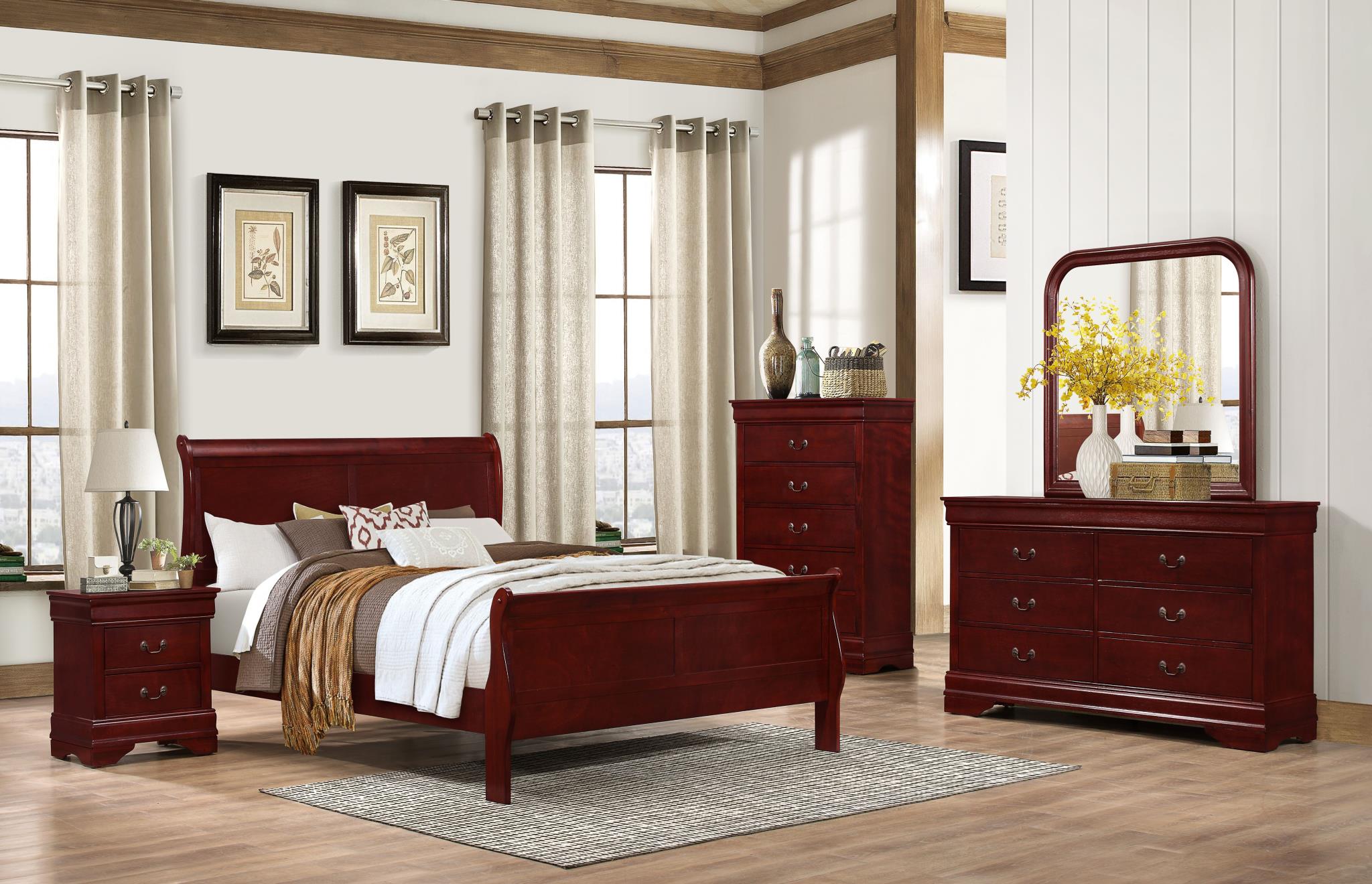 Crossroads Furniture 4937 Classic Cherry Sleigh Dresser