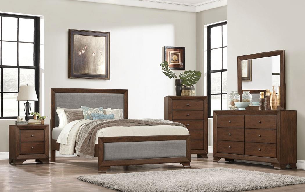 Crossroads Furniture 667 Jacob Queen GROUP, QB, Dresser, Mirror & Chest