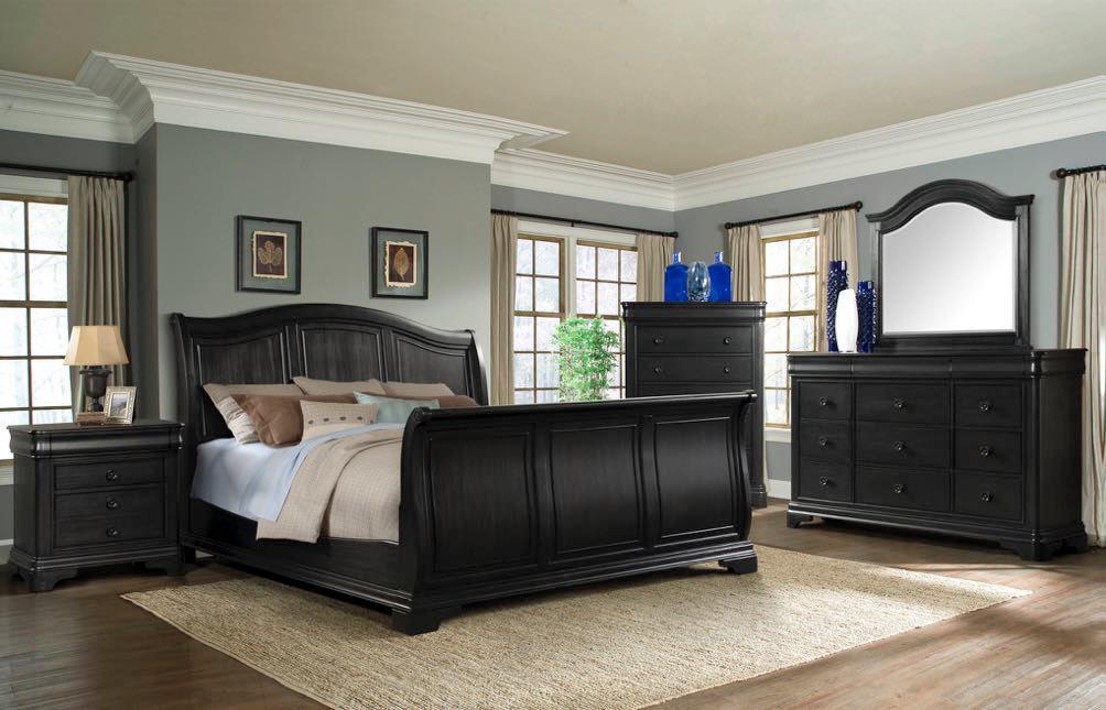 Crossroads Furniture 950 Westpark Queen Bed COMPLETE; HB, FB, Rails