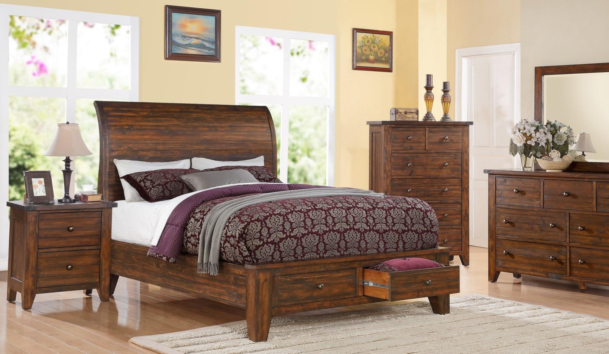 Crossroads Furniture 9C Canyon Creek King BED COMPLETE; King HB, FB, Rails & Slats