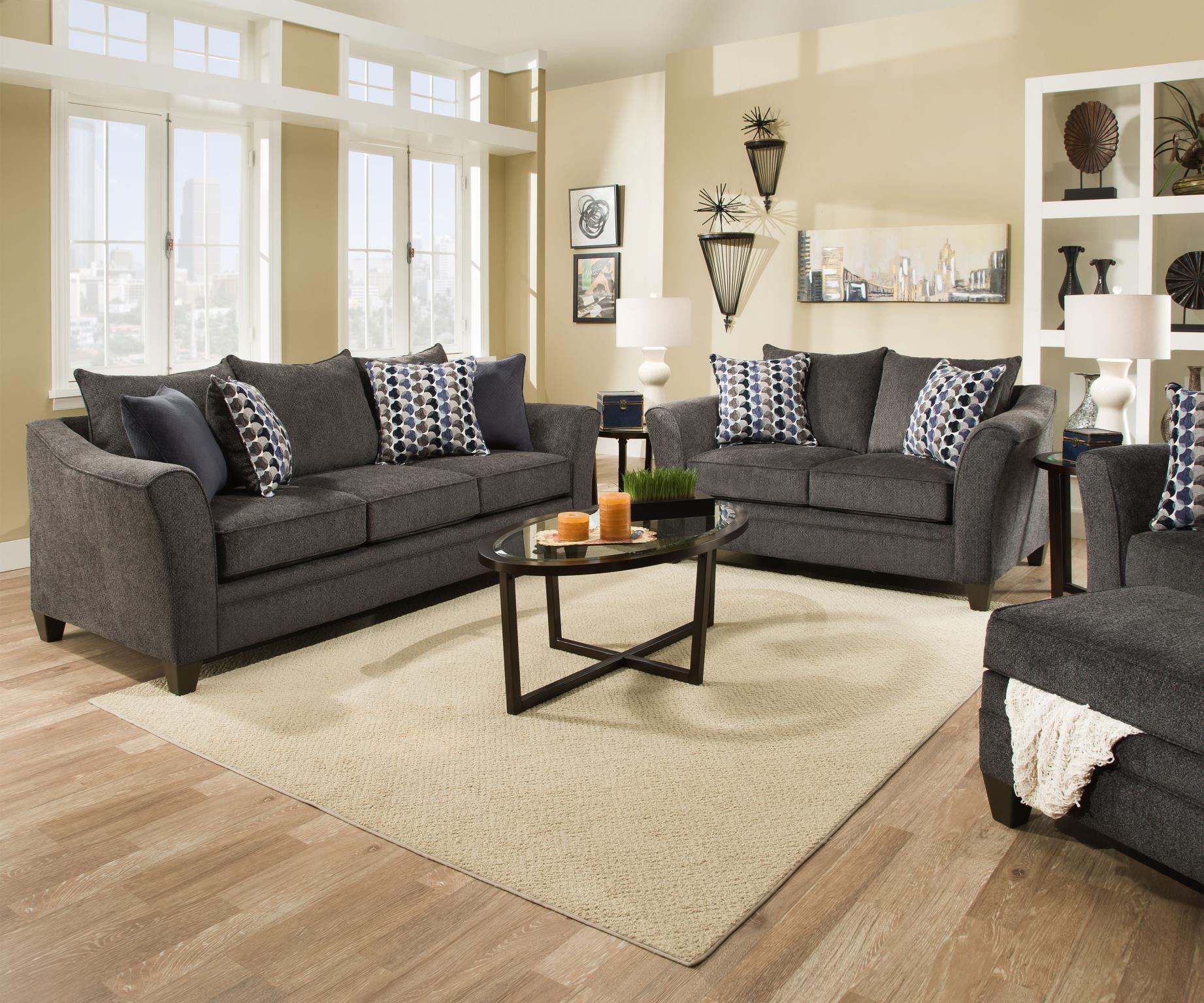 Crossroads Furniture 6485 SLATE Kendrick Loveseat