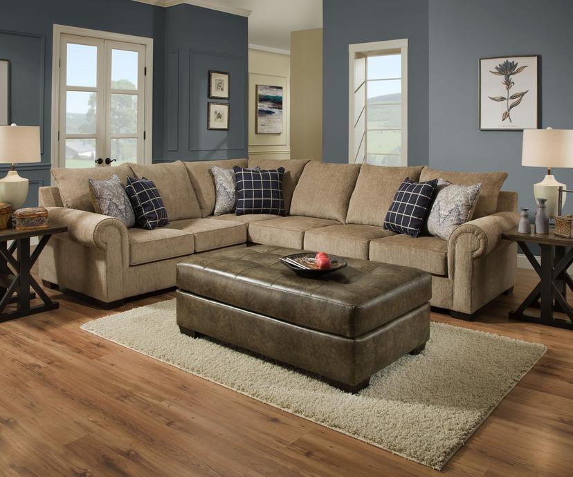 Crossroads Furniture 7592 Gavin COMPLETE Sectional: LAF & RAF Sofa