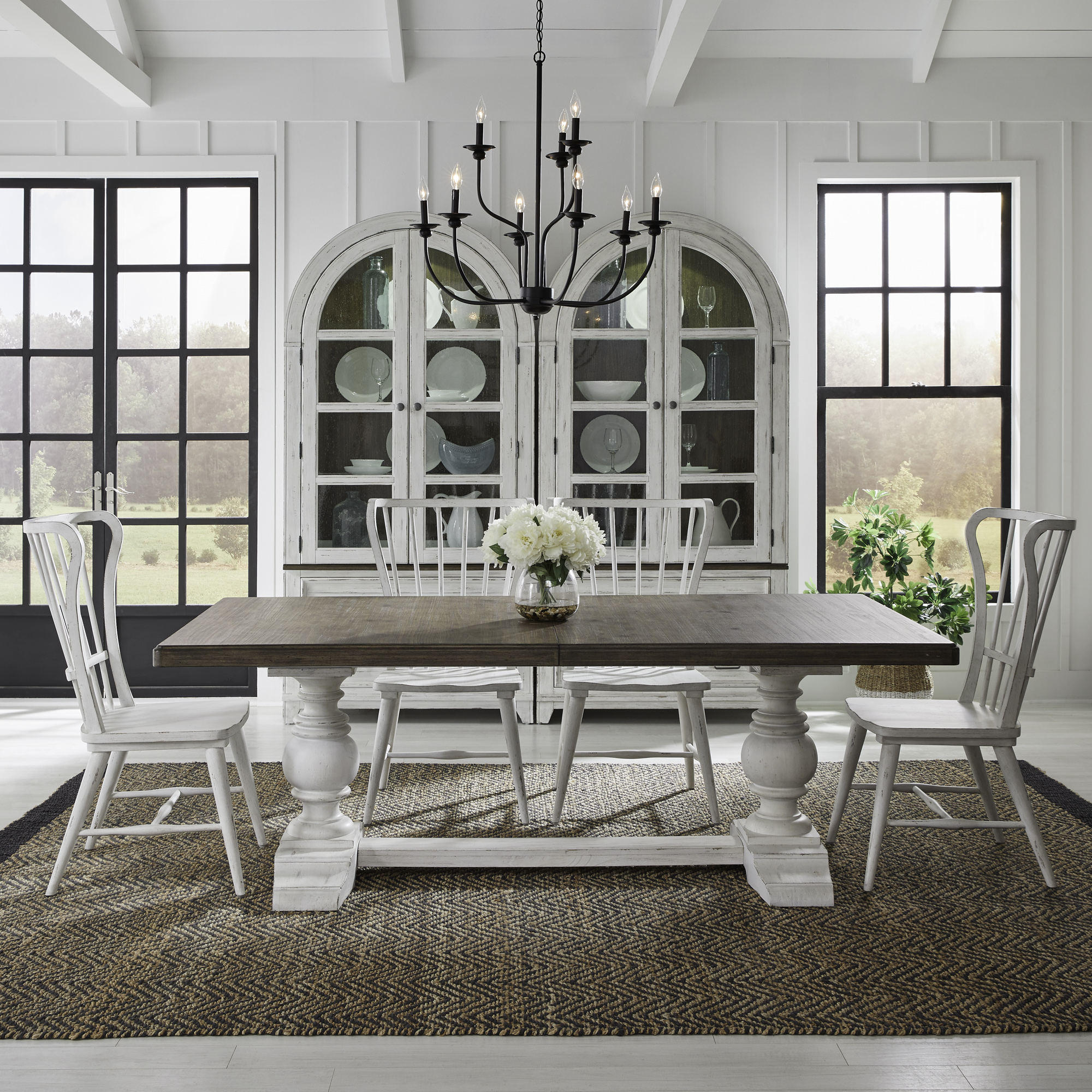 Liberty Furniture 5 Piece Trestle Table Set