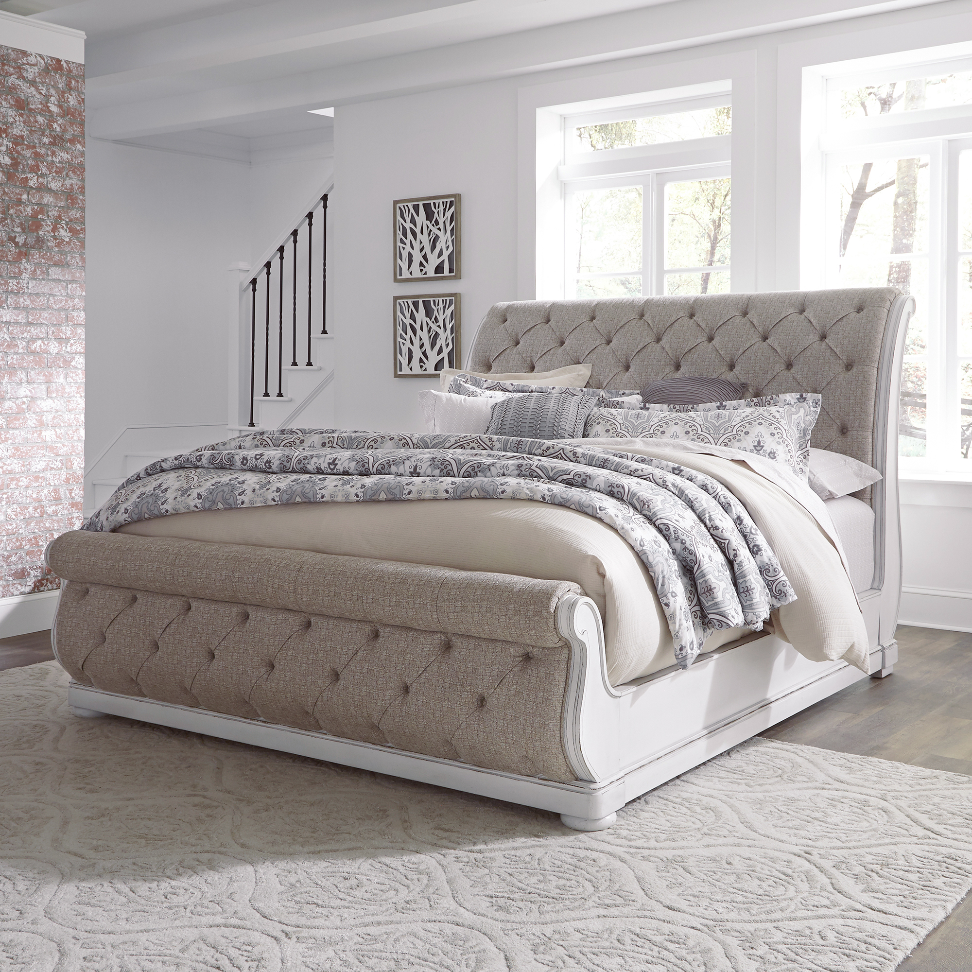 Liberty Furniture King California Upholstered Sleigh Bed
