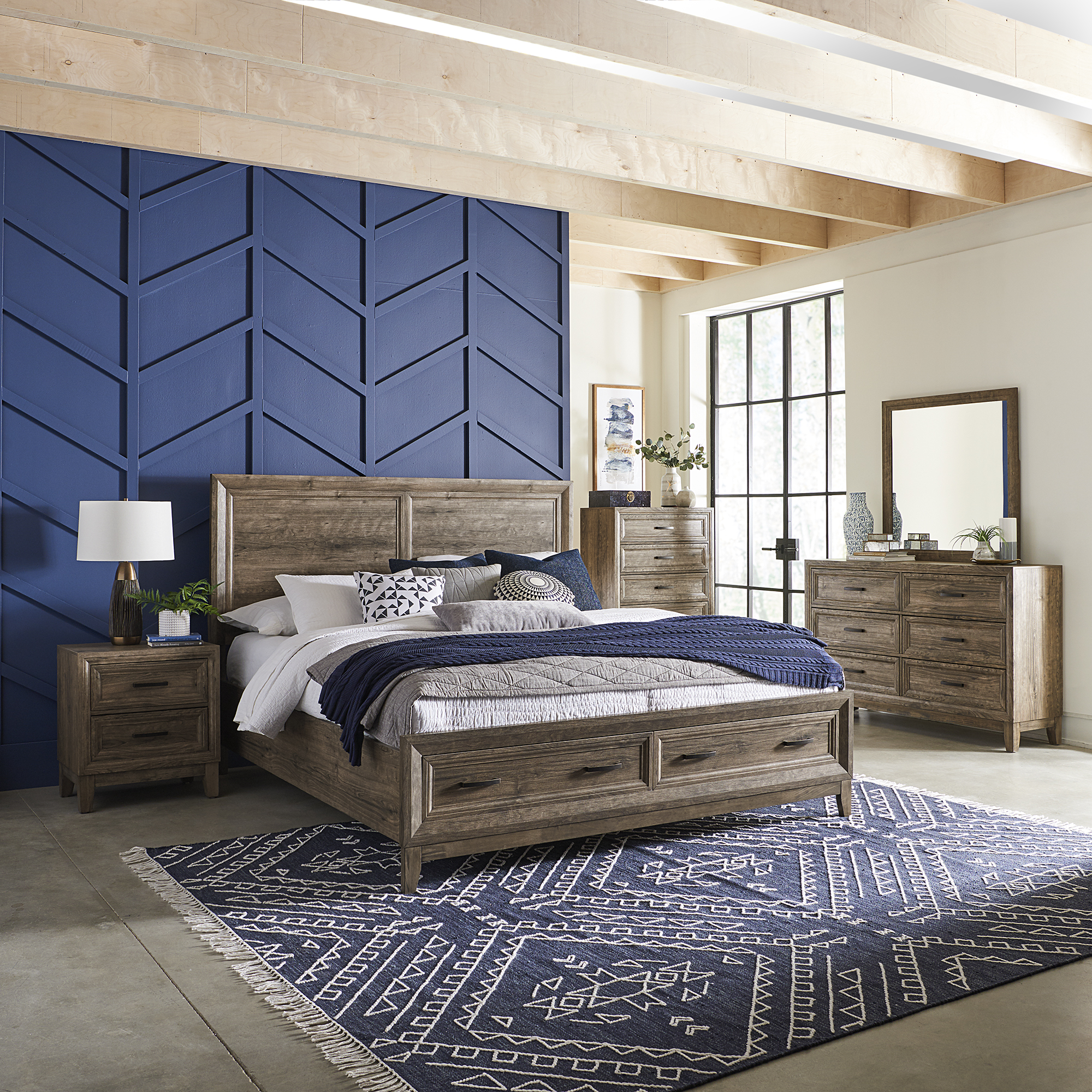 Liberty Furniture Queen Storage Bed, Dresser & Mirror, Chest, Night Stand