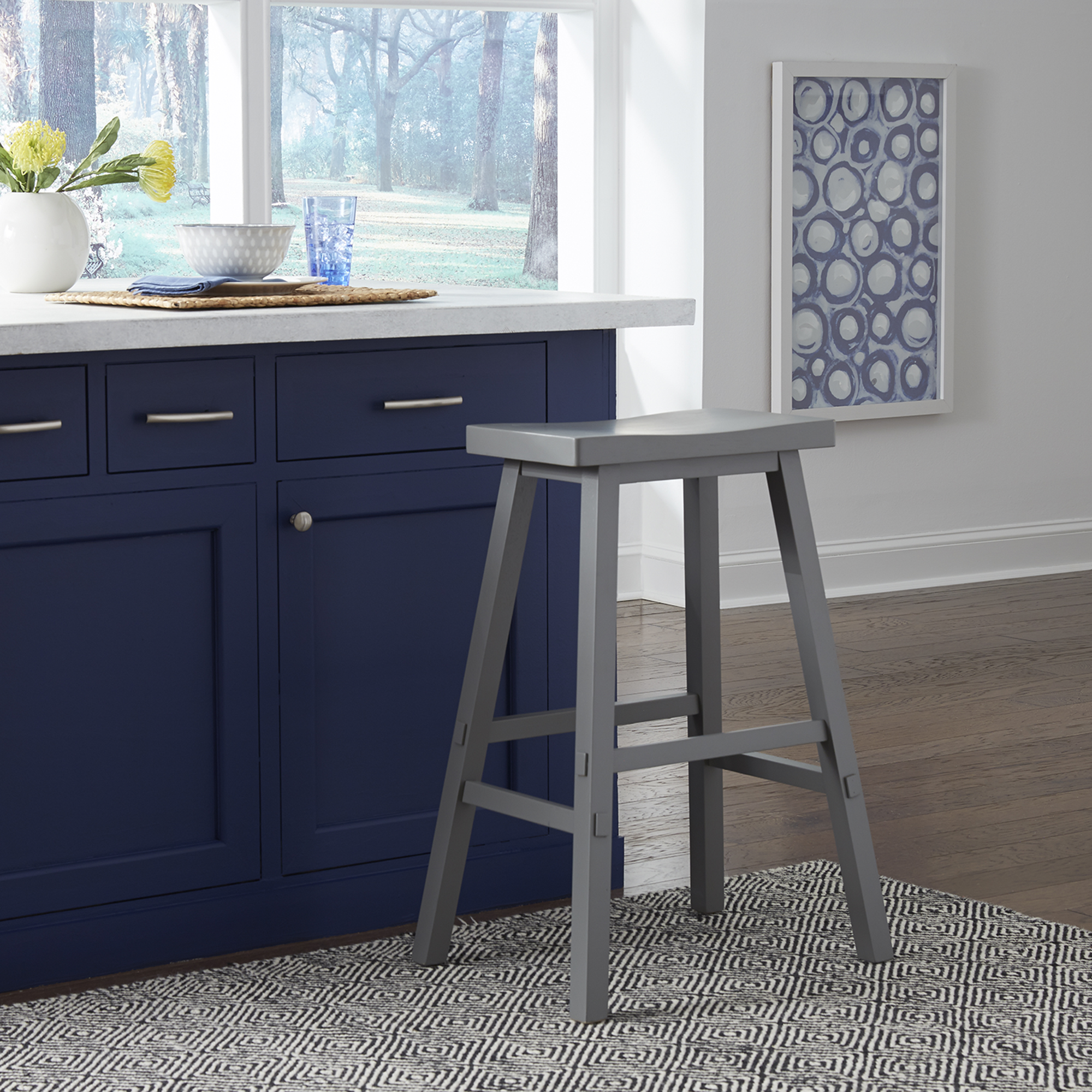 Liberty Furniture 30 Inch Sawhorse Stool- Gray