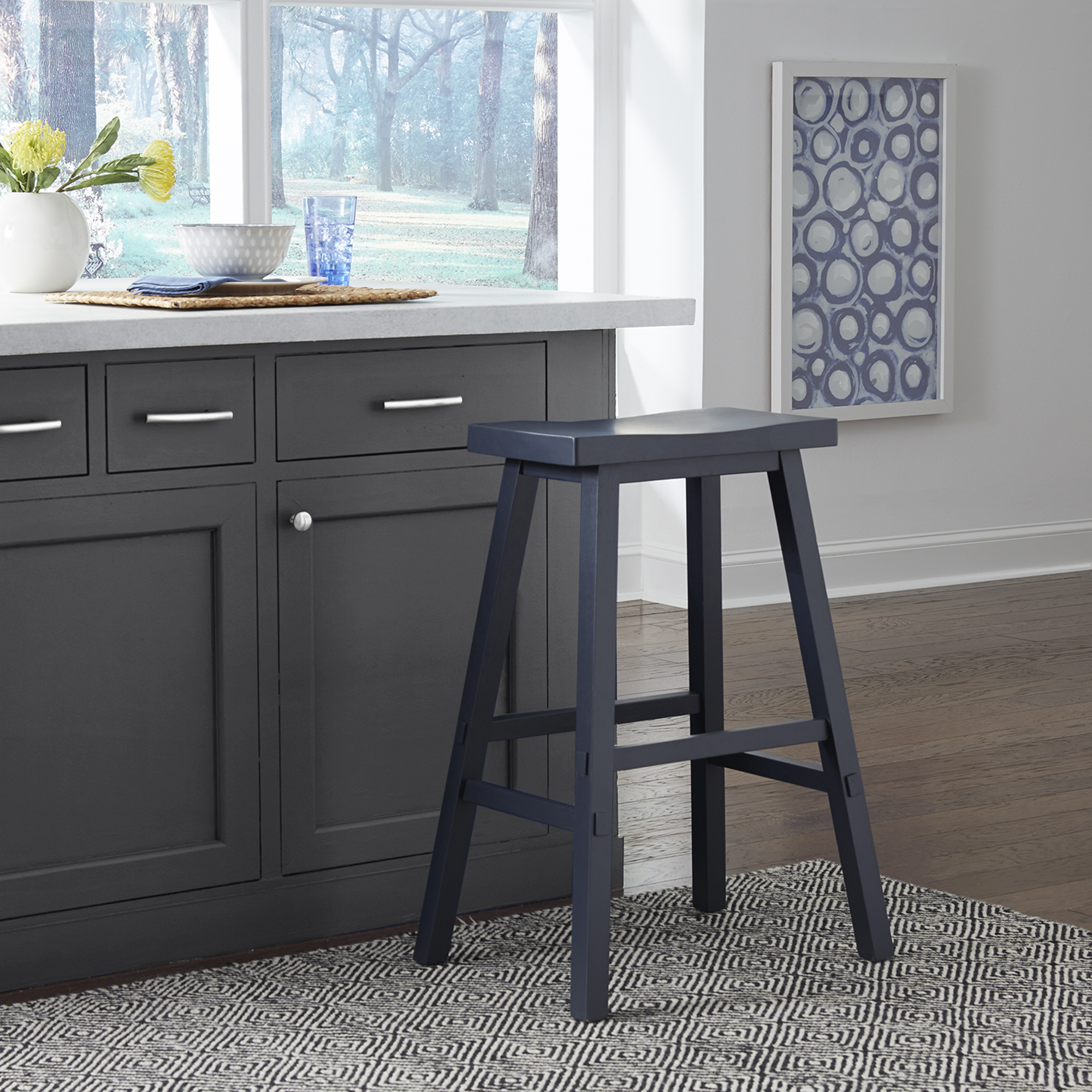 Liberty Furniture 30 Inch Sawhorse Stool- Navy