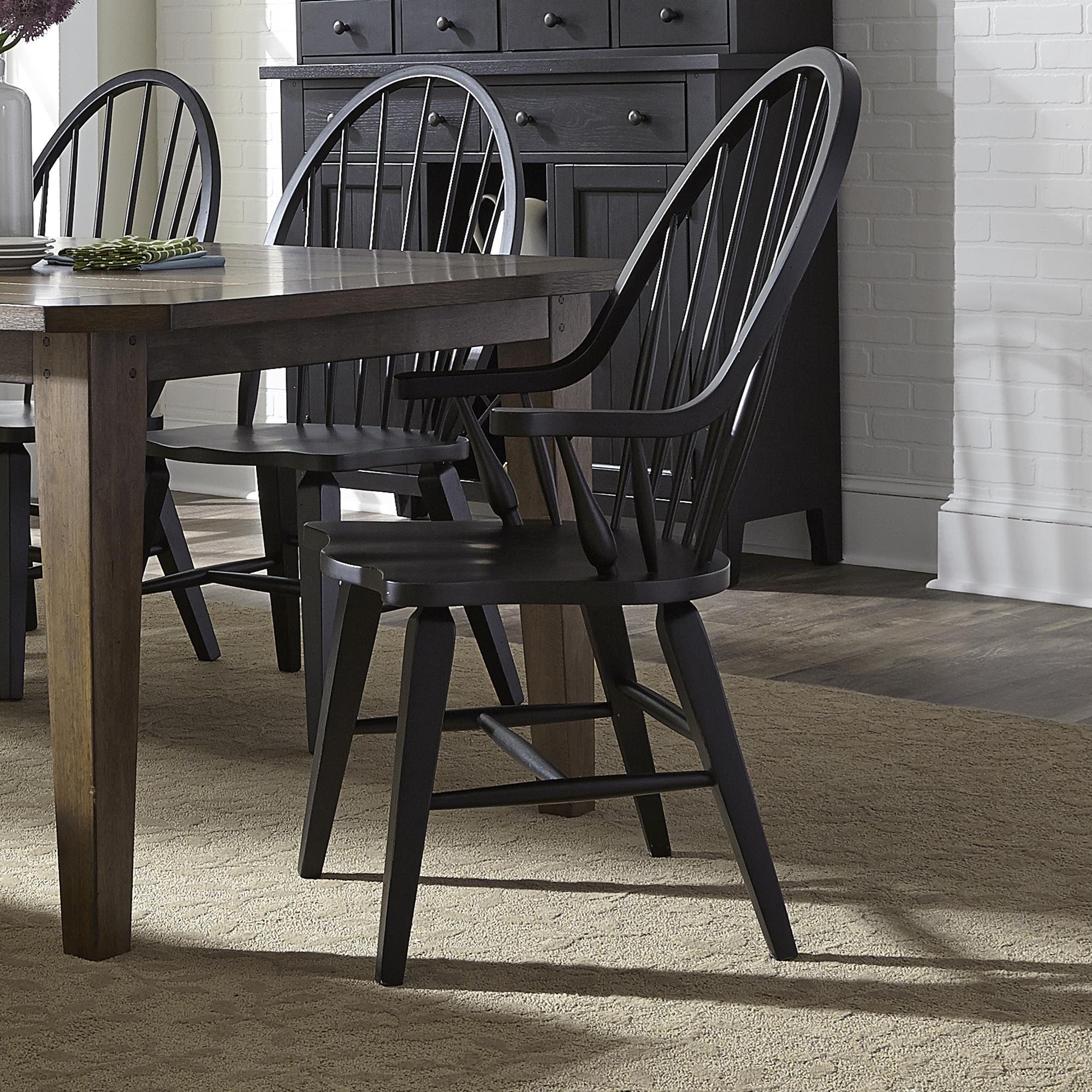 Liberty Furniture Windsor Back Arm Chair - Black