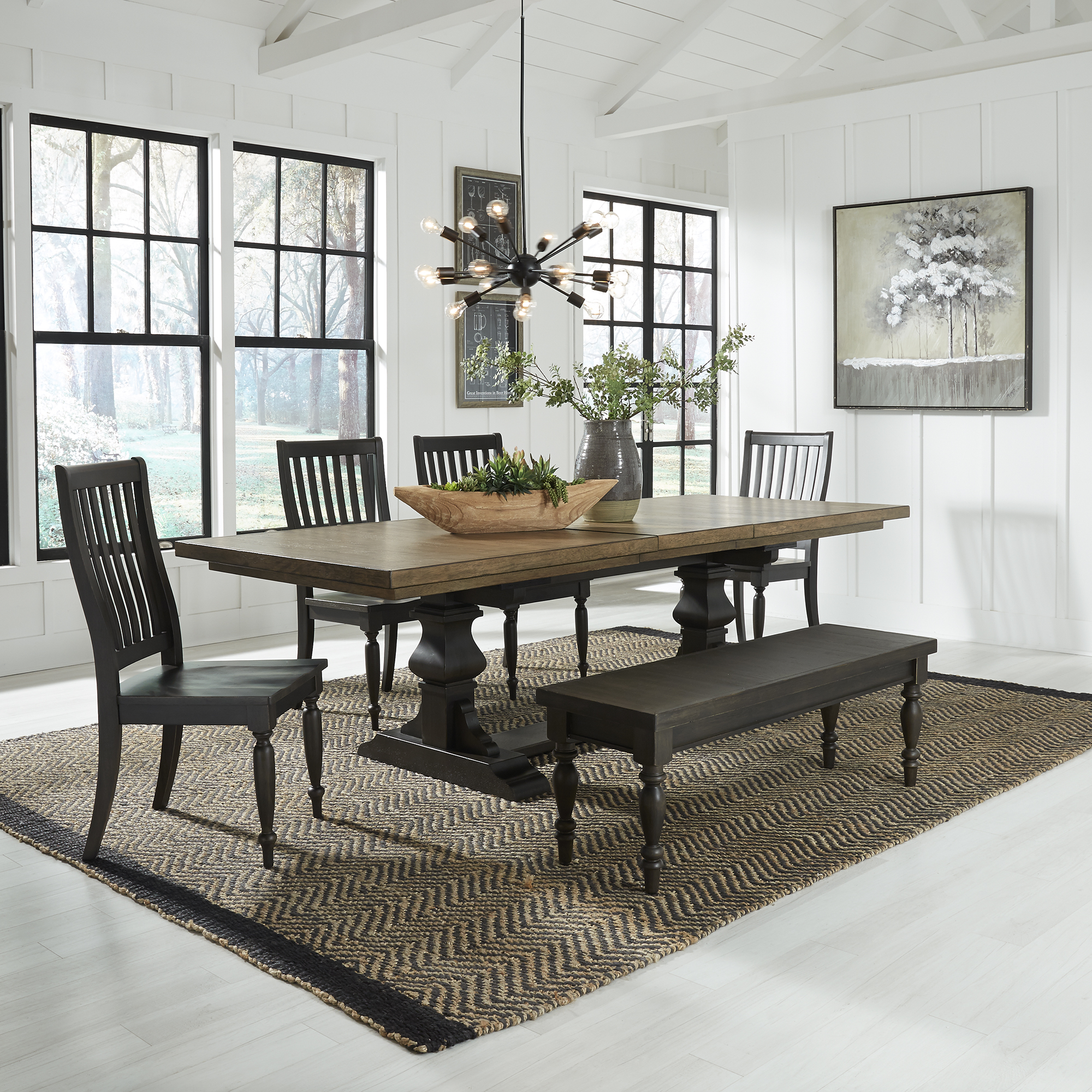 Liberty Furniture 6 Piece Trestle Table Set