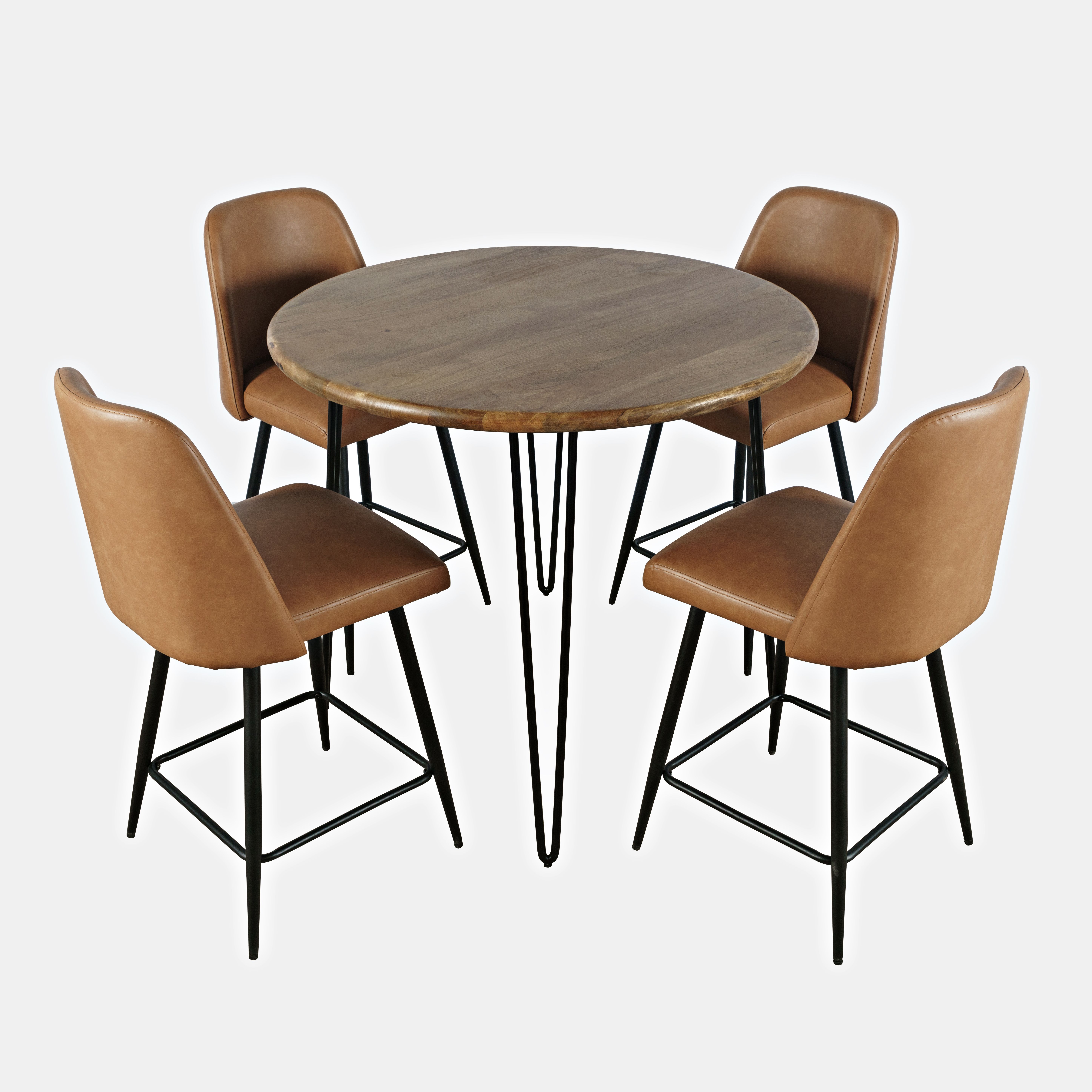Model: 2271-BRENNANCTG-4DOXSTLBN | Jofran Brennan Round Five Piece Counter Set