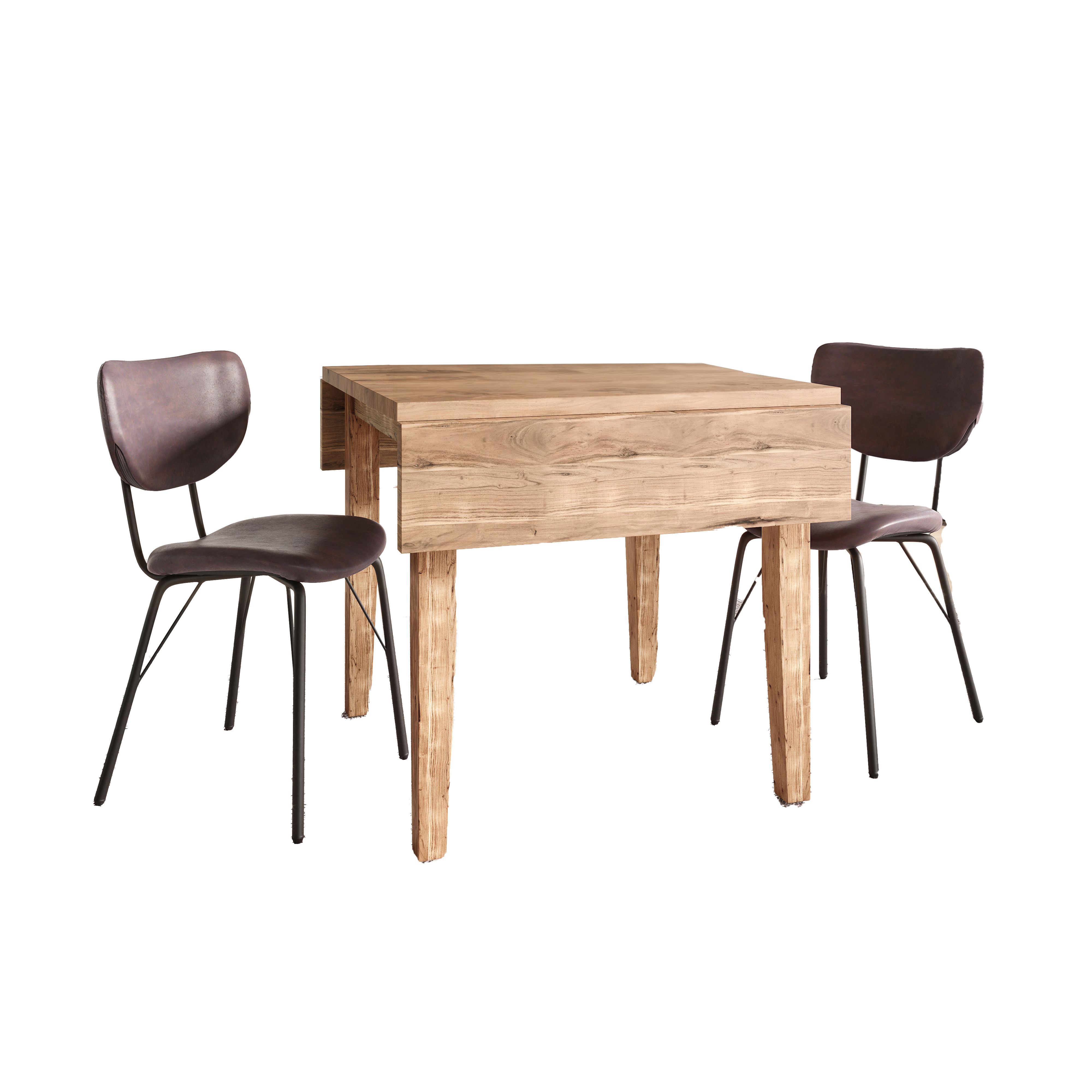Model: 2271-COLBYDLN-2-OWNCHDBN | Jofran Colby 3 Piece Dining Table Set