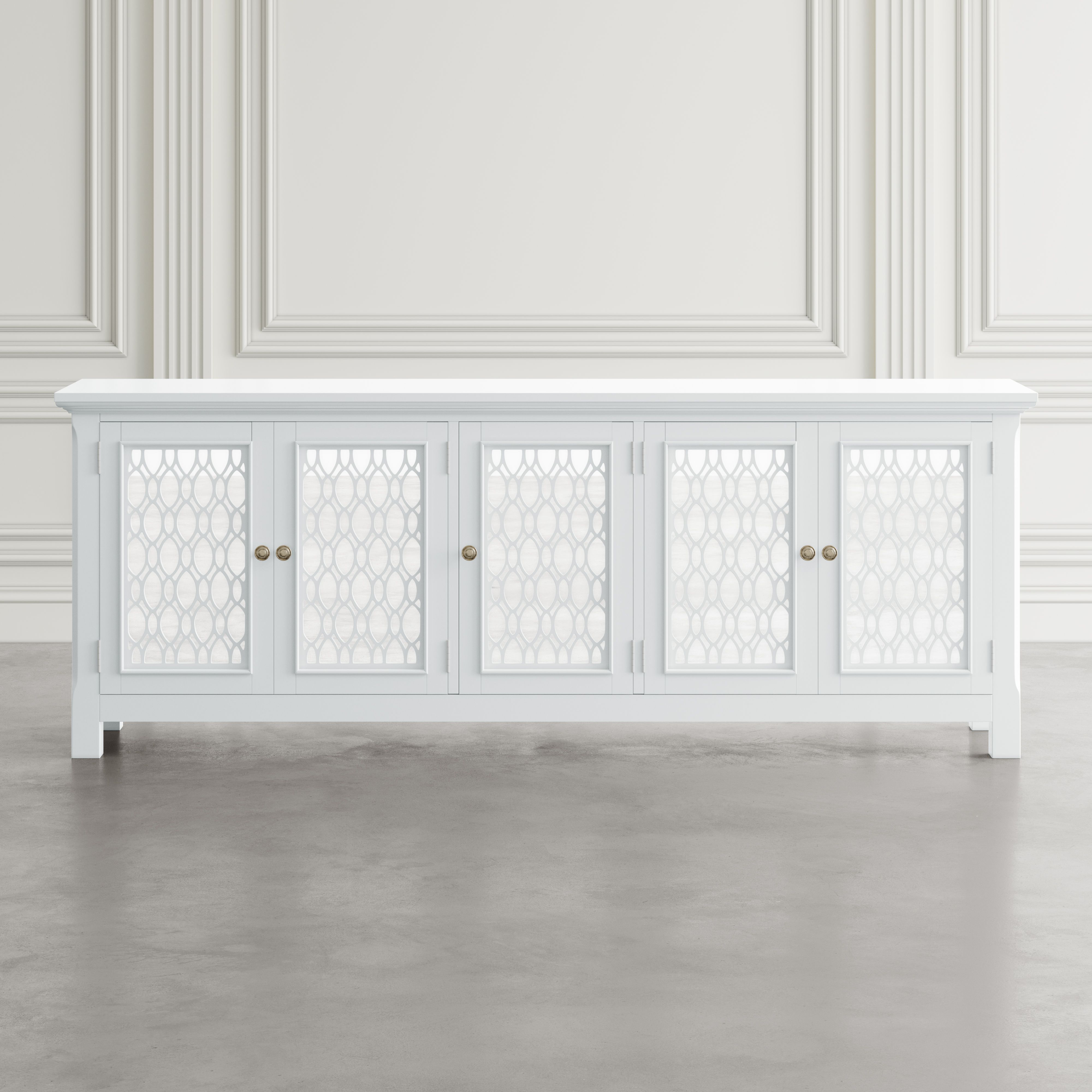 Model: 2251-86KD | Jofran Isabella 86" Mirrored Accent Cabinet