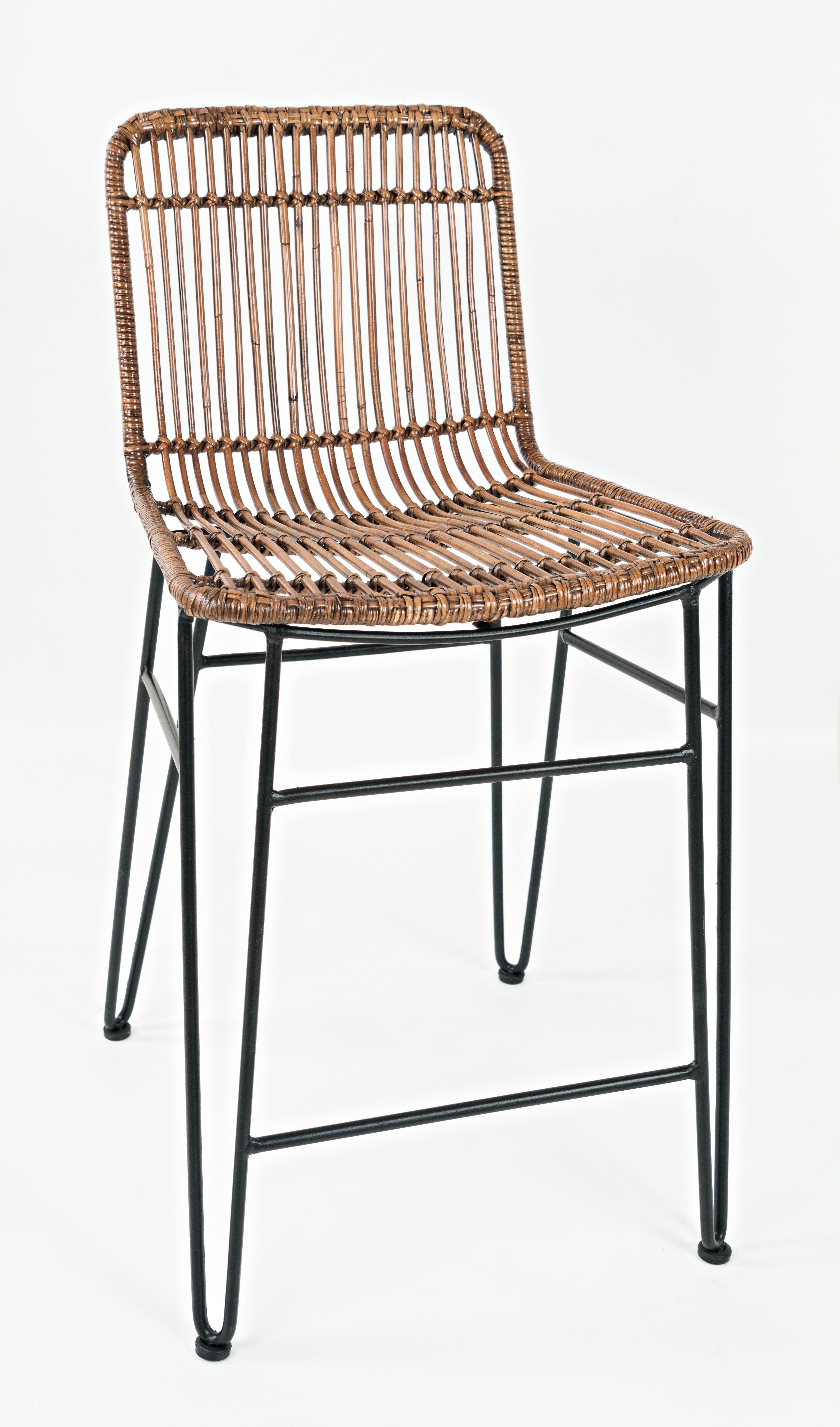 Model: 1904-BS355KD | Jofran Weaver Rattan Hairpin Counter Stool