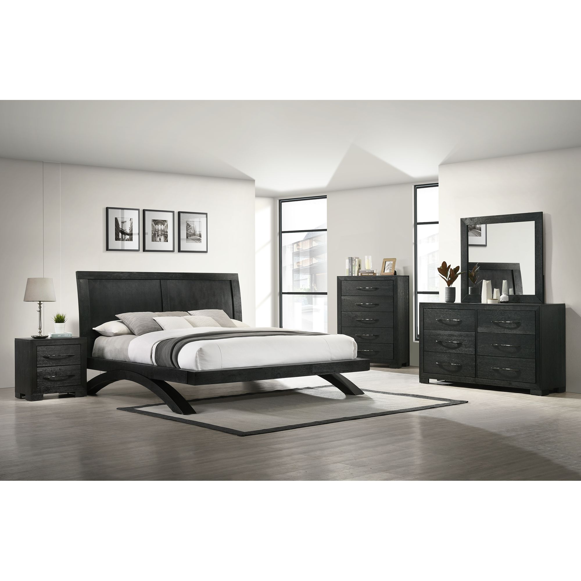 Model: B-3410-8-FB | Elements Allan Full Bed in Black