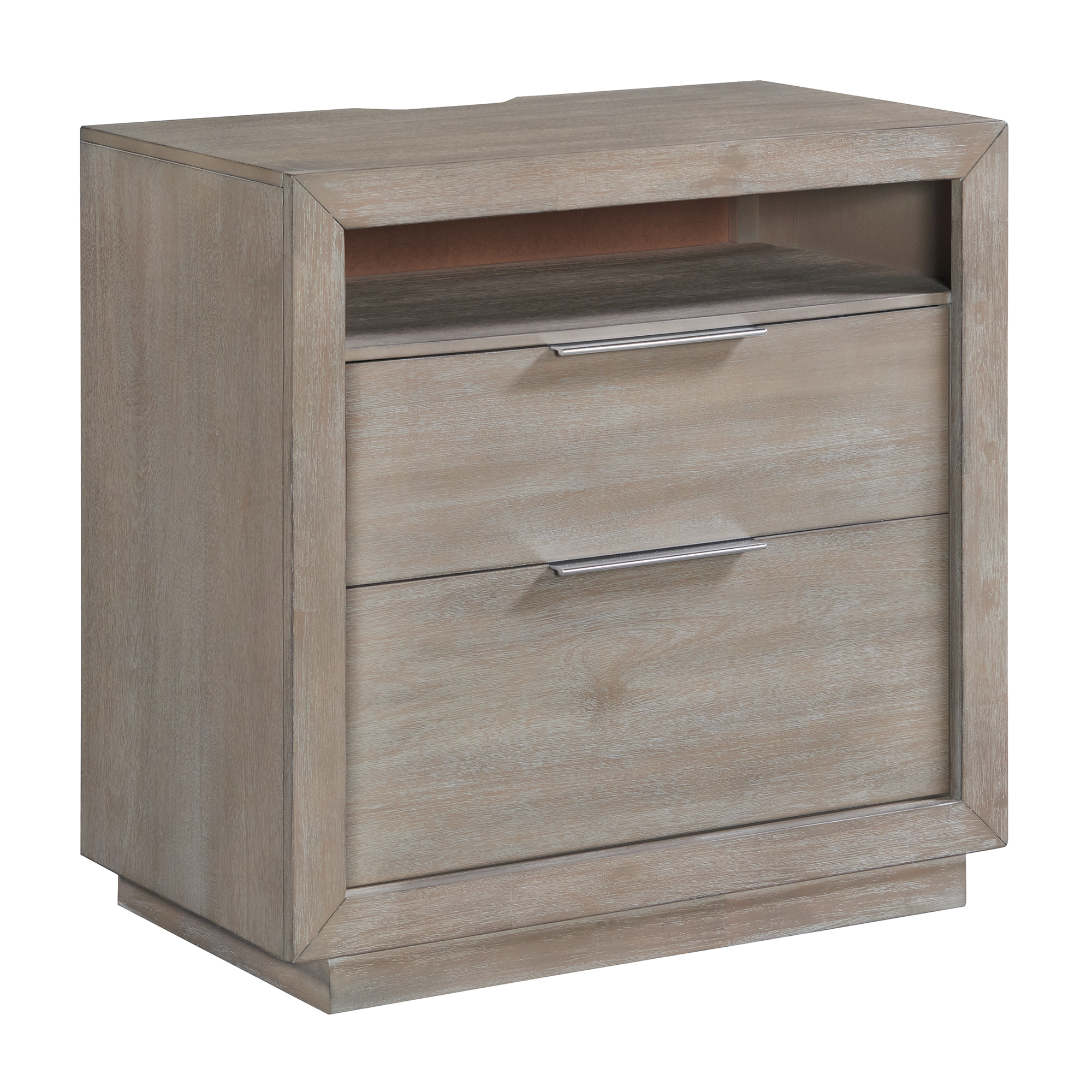 Elements Arcadia 2-Drawer Nightstand with USB in Grey
