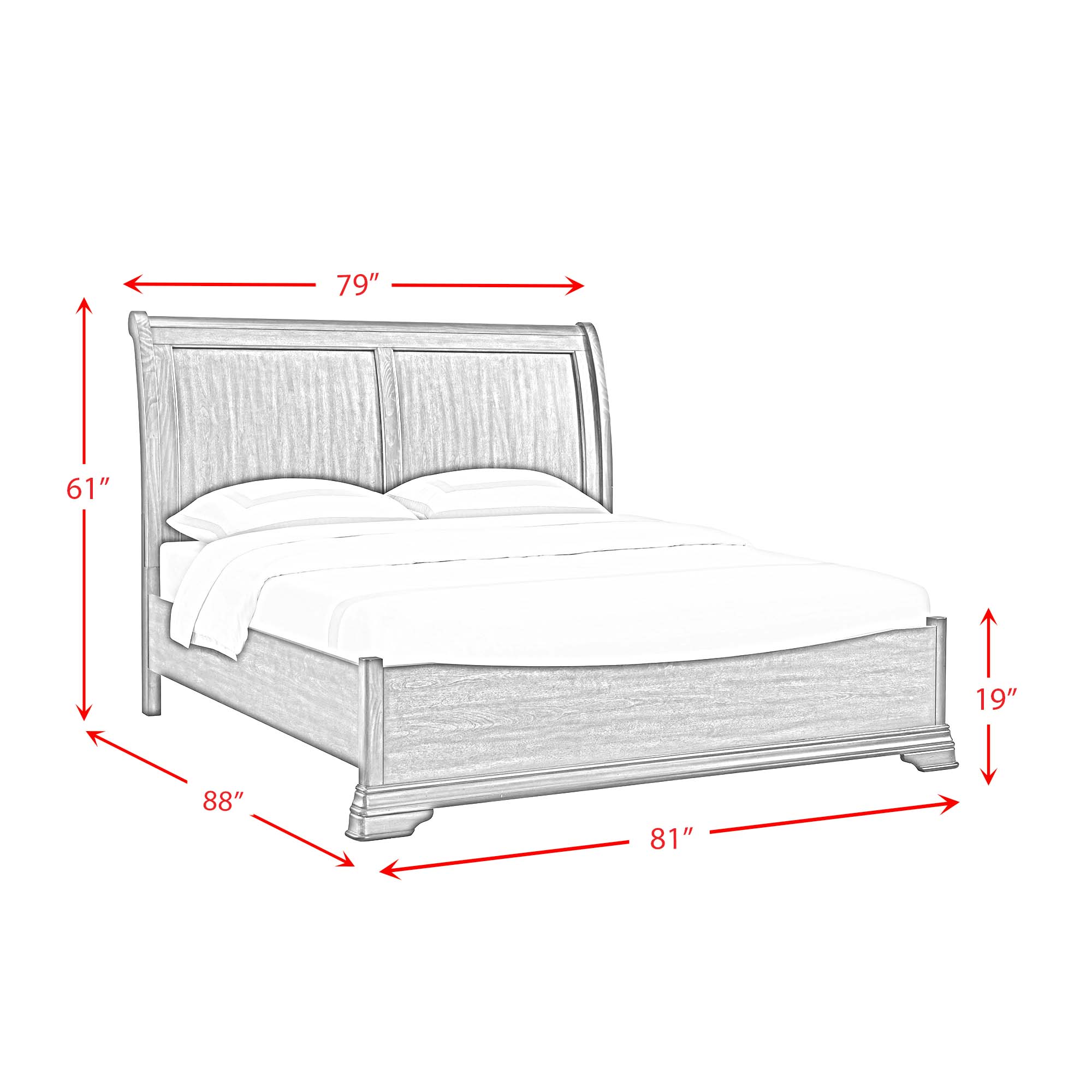 Model: B-5210-5-KB | Elements Phillipe King Bed in Cherry