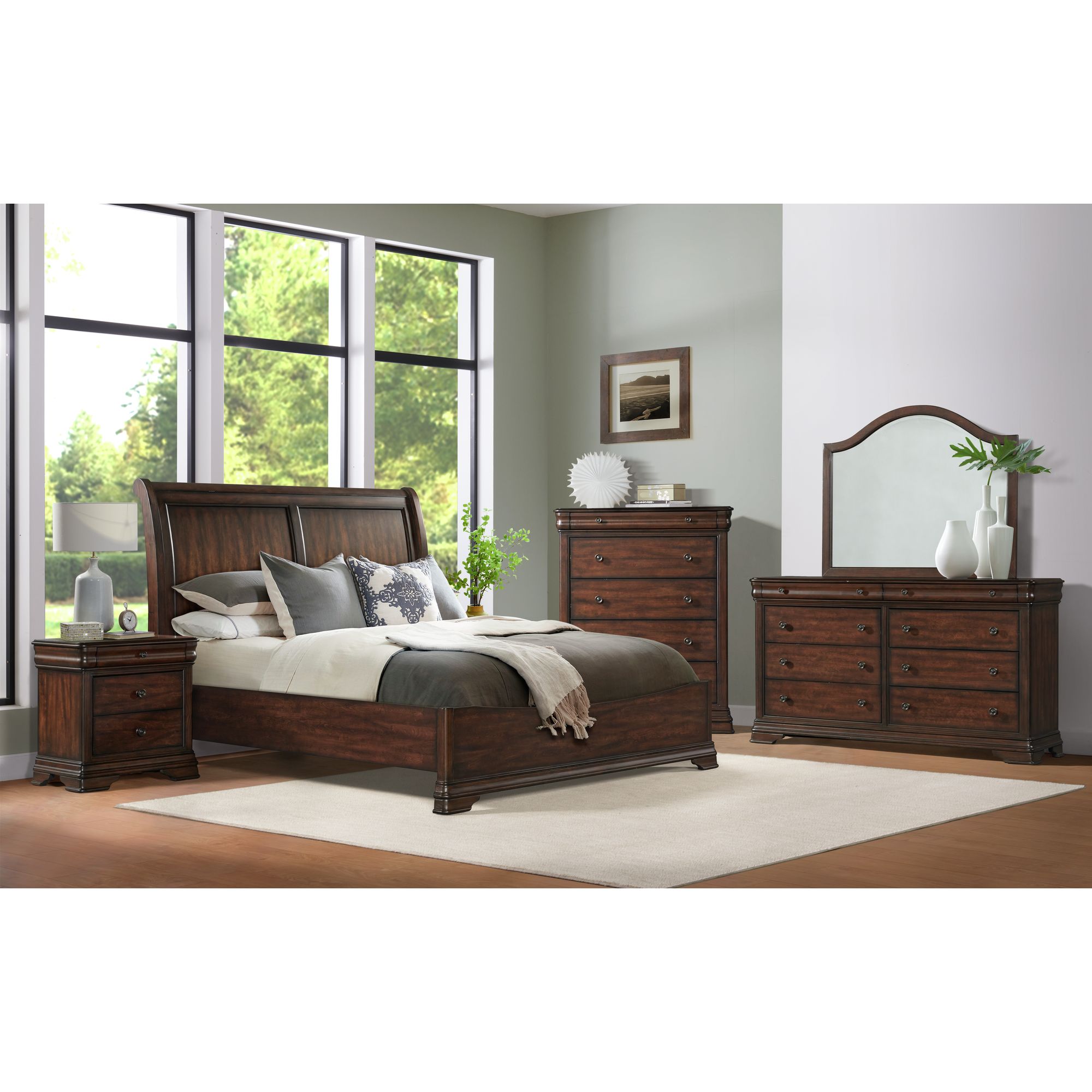 Model: B-5210-5-QB | Elements Phillipe Queen Bed in Cherry