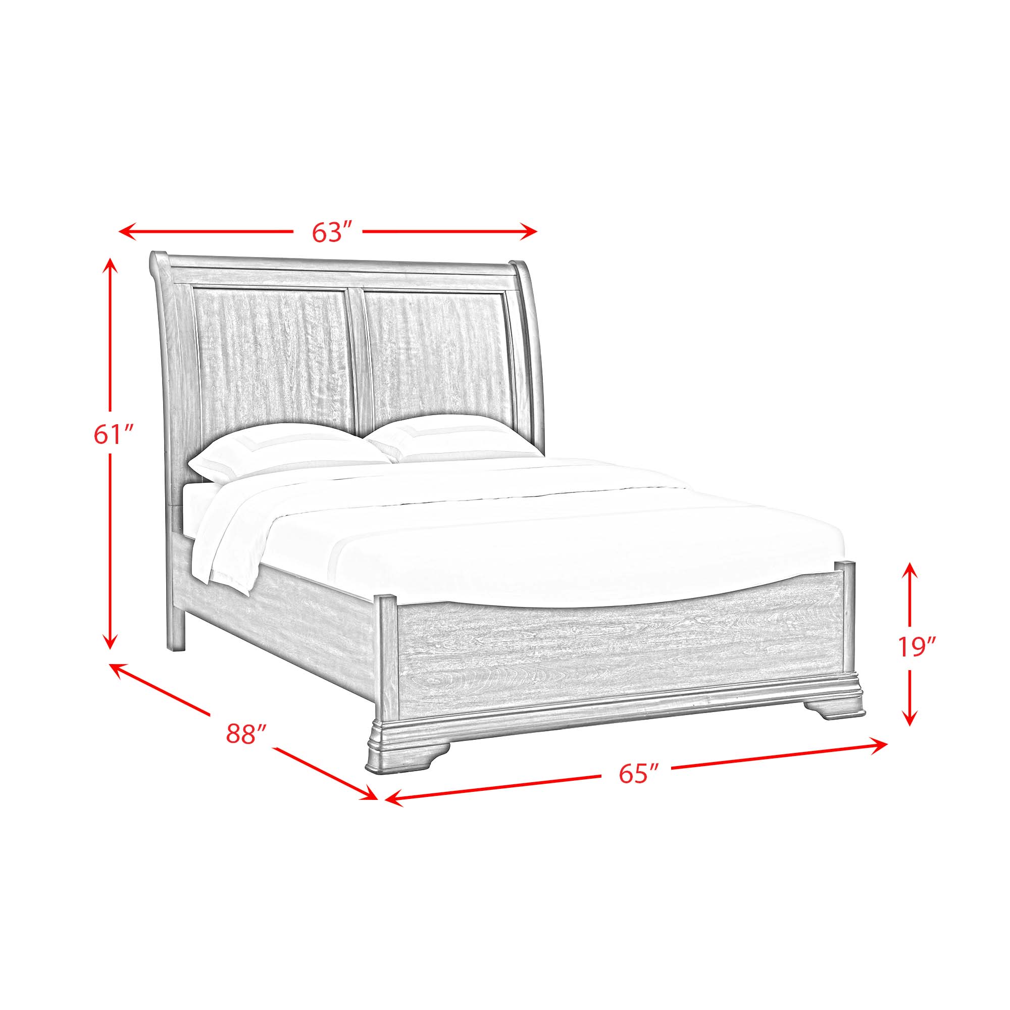 Model: B-5210-5-QB | Elements Phillipe Queen Bed in Cherry