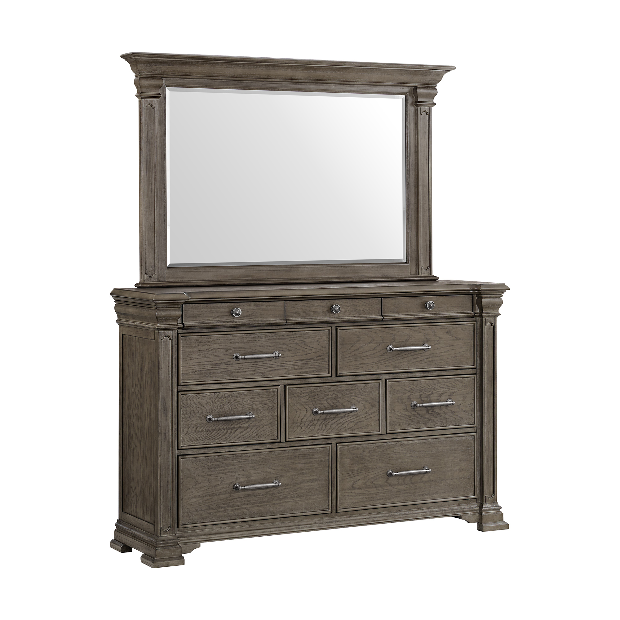 Elements Kings Court Dresser & Mirror in Grey