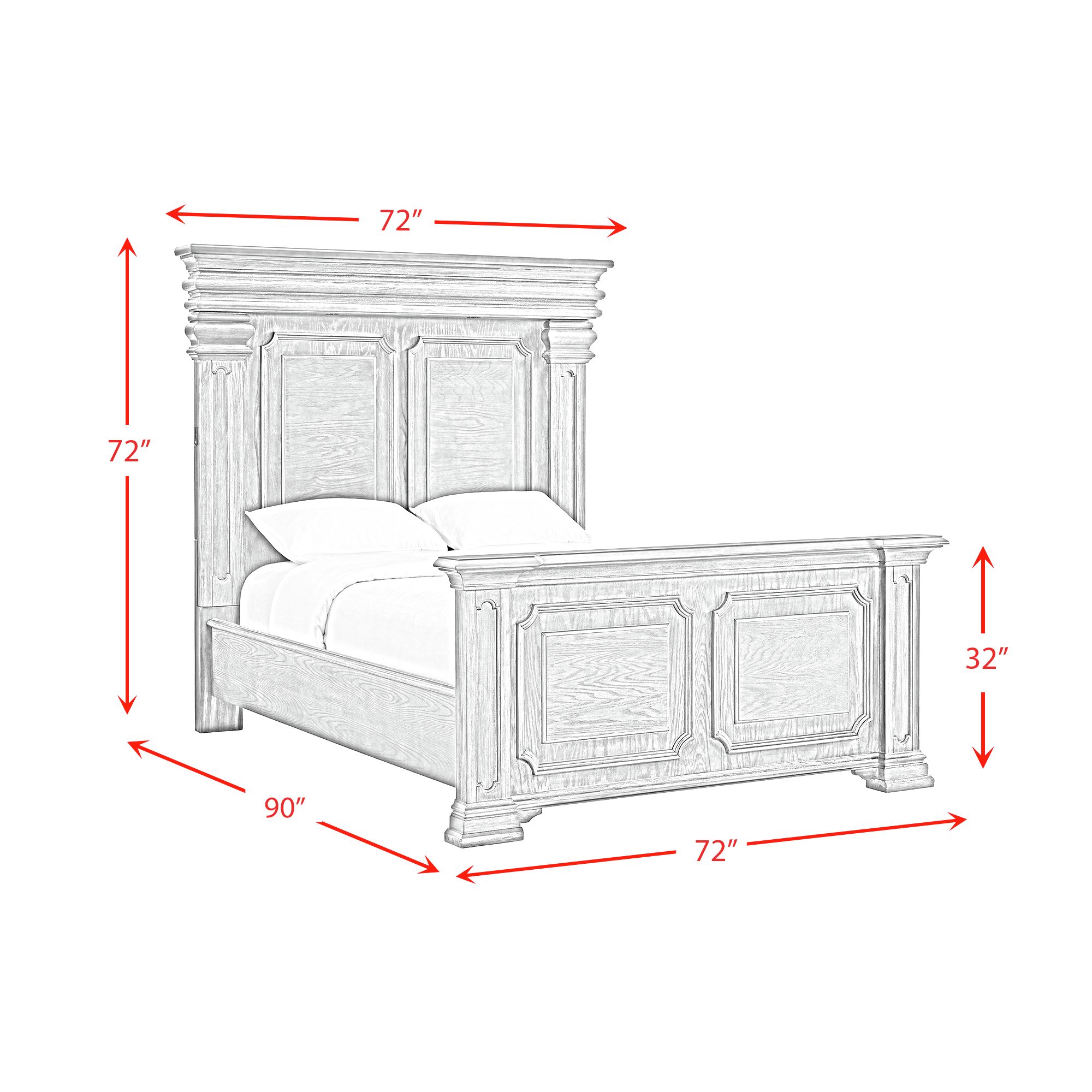 Model: B.10315.QB | Elements Kings Court Queen Bed in Grey