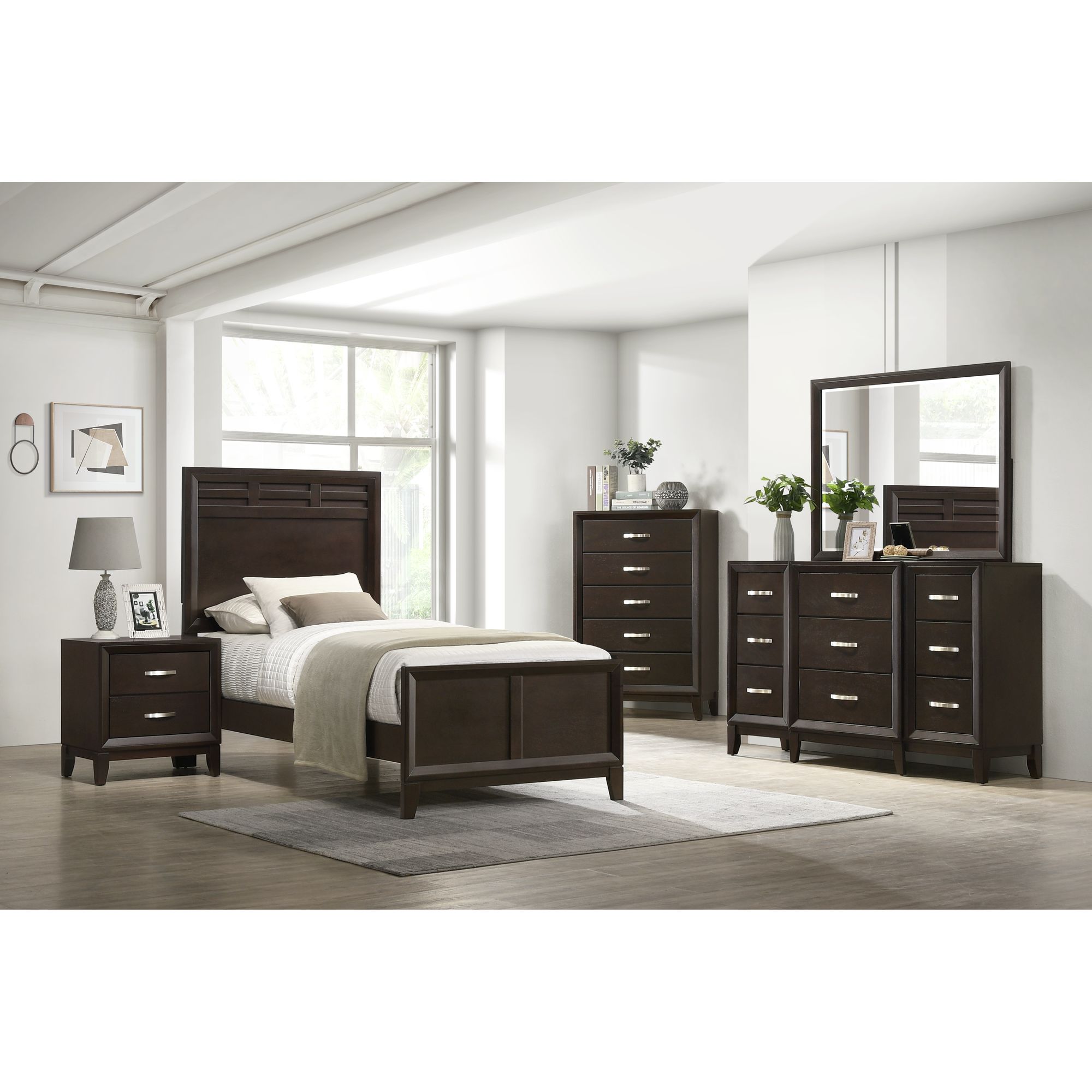 Model: B.1140.CH | Elements Beaumont 5-Drawer Chest in Merlot