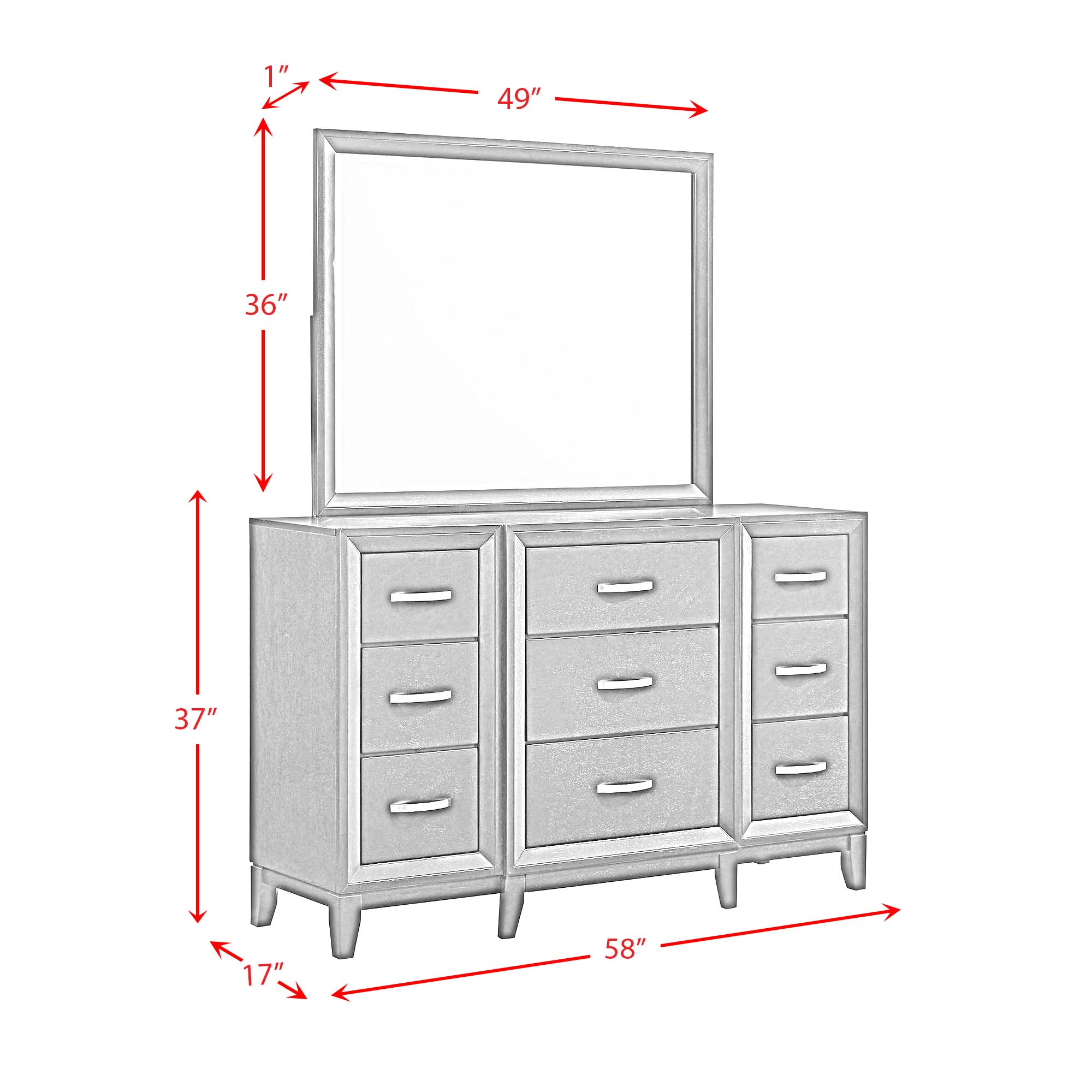 Model: B.1140.T5PC | Elements Beaumont Twin Panel 5PC Bedroom Set in Merlot