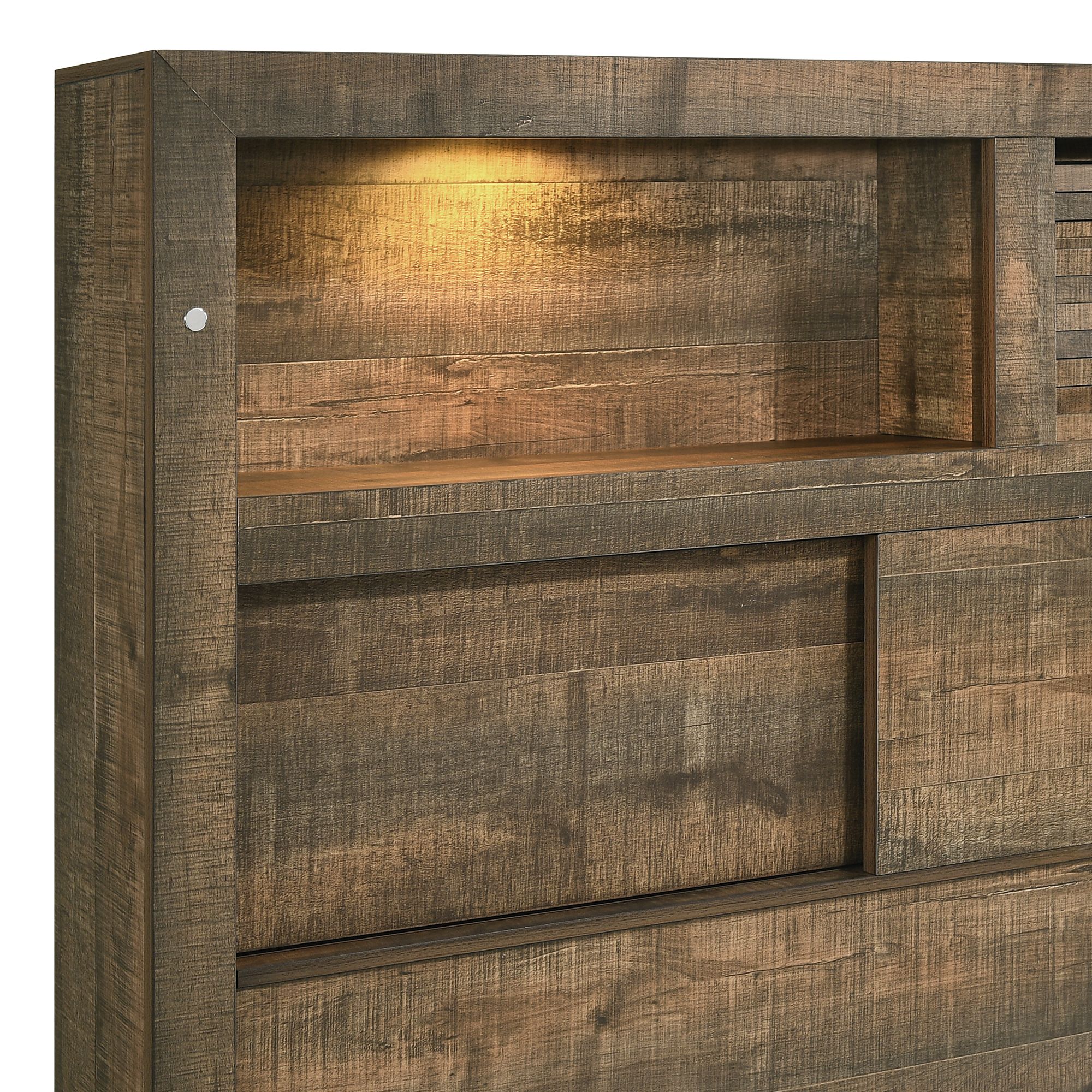 Model: BY520FB3PC | Elements Bailey Full Bookcase Panel 3PC Bedroom Set with Bluetooth