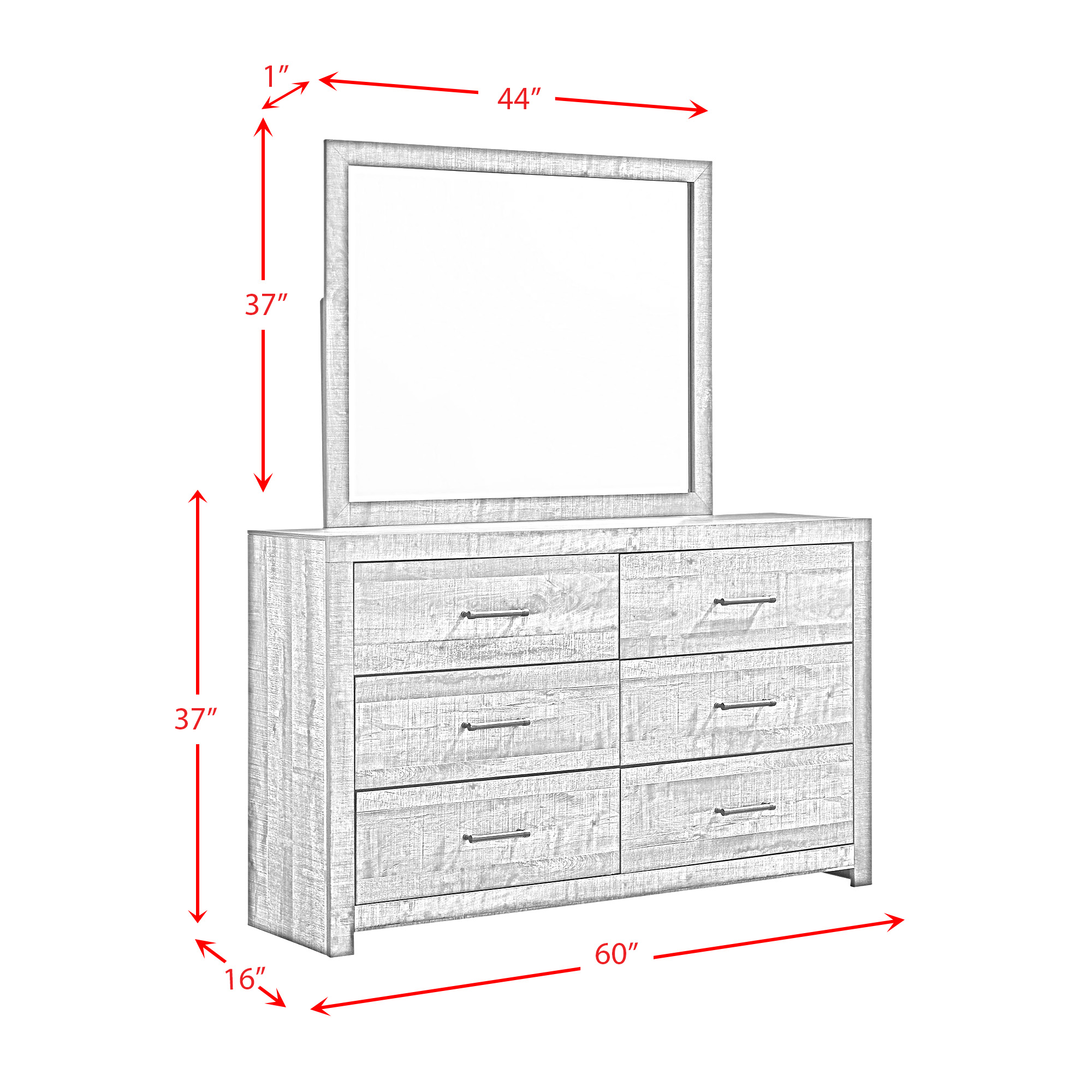 Model: BY520KB6PC | Elements Bailey King Bookcase Panel 6PC Bedroom Set with Bluetooth