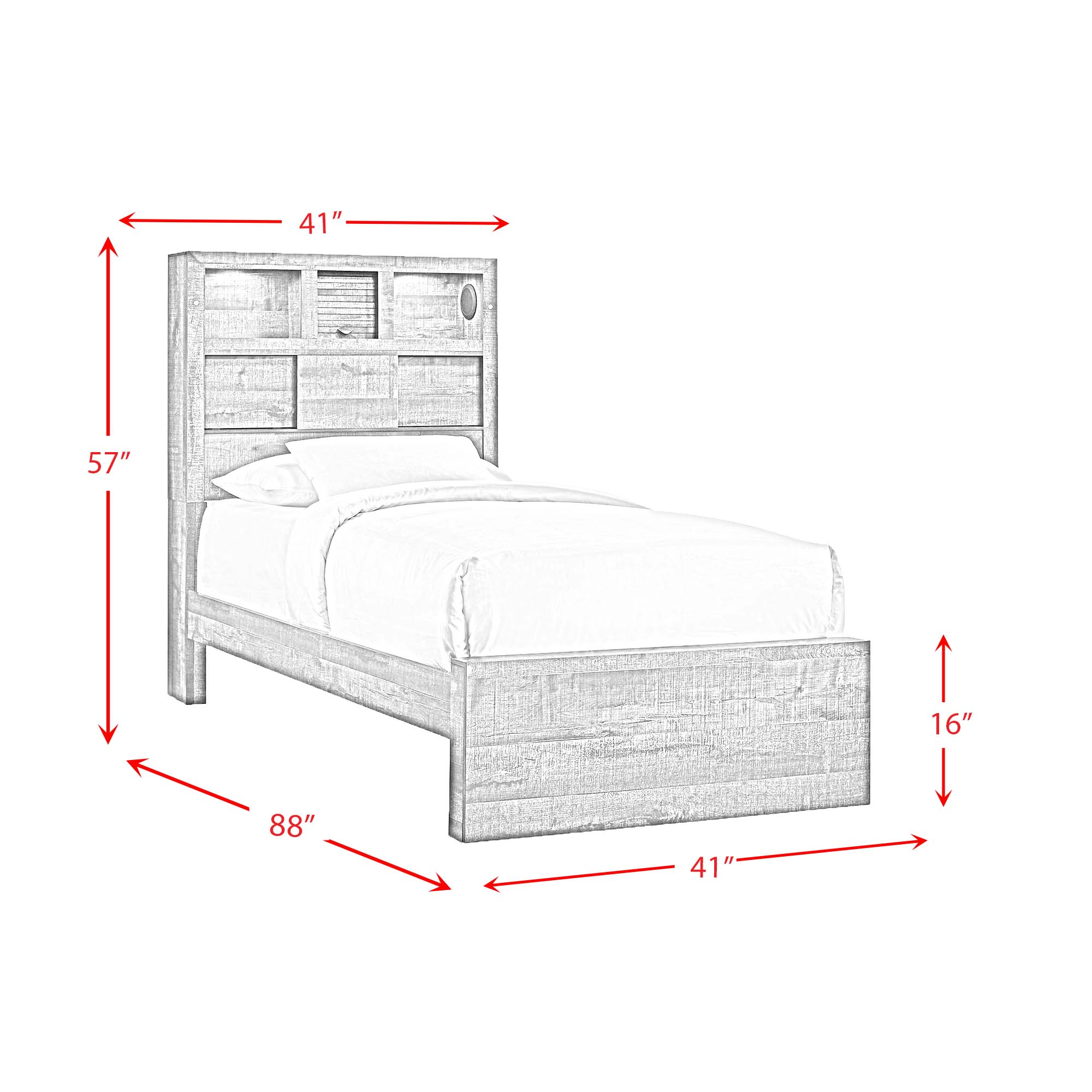 Model: BY520TB | Elements Bailey Drift Twin Music Bed