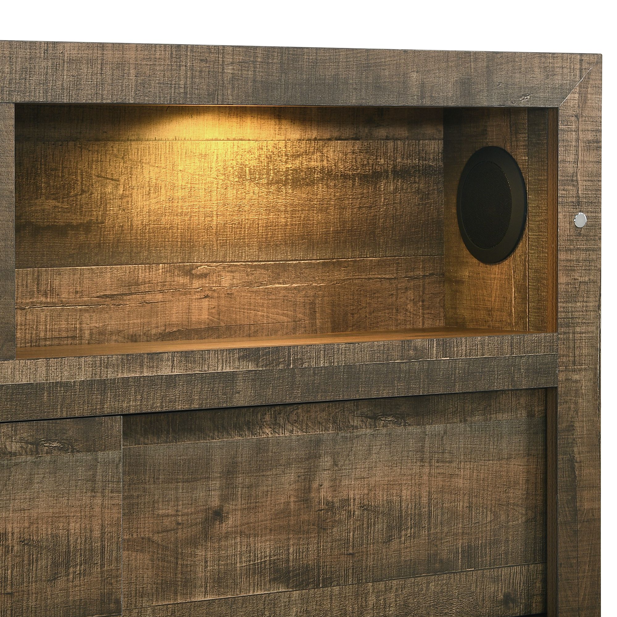Model: BY520TB3PC | Elements Bailey Twin Bookcase Panel 3PC Bedroom Set with Bluetooth