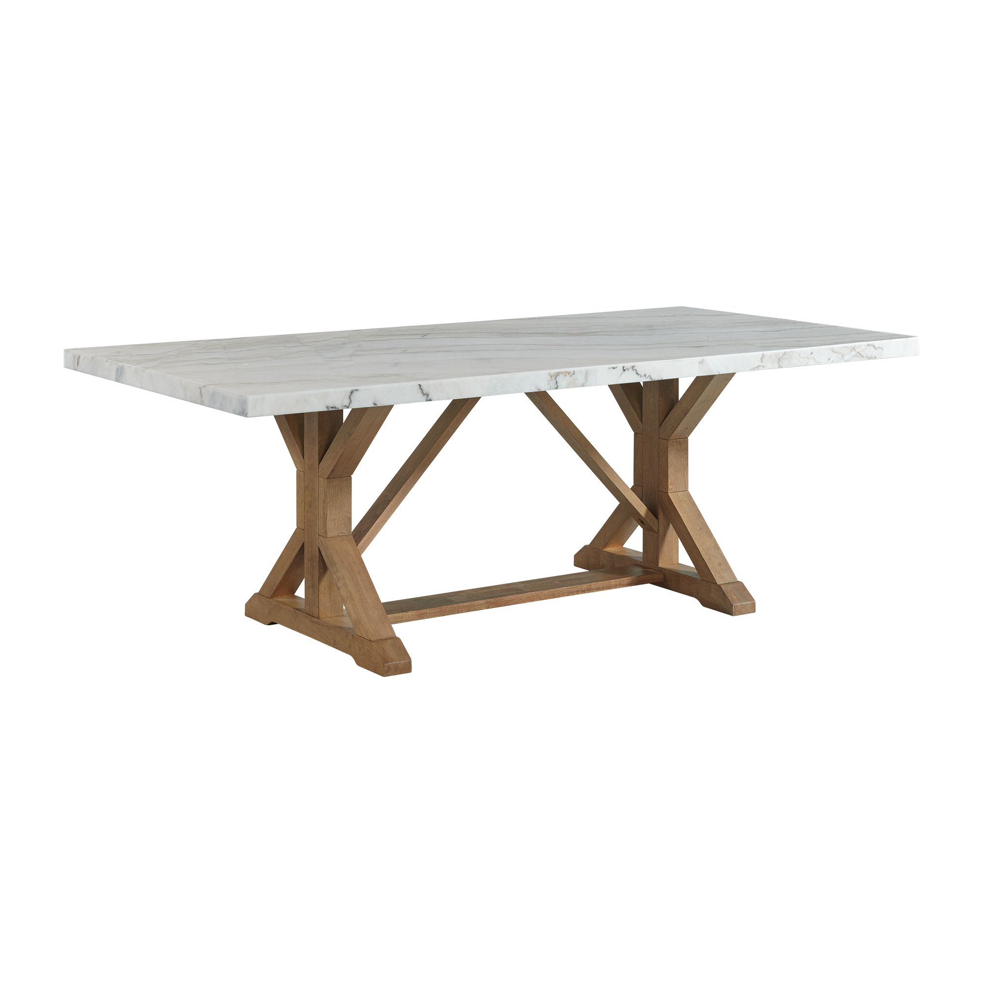 Elements Lakeview Rectangular Standard Height Dining Table in White Marble