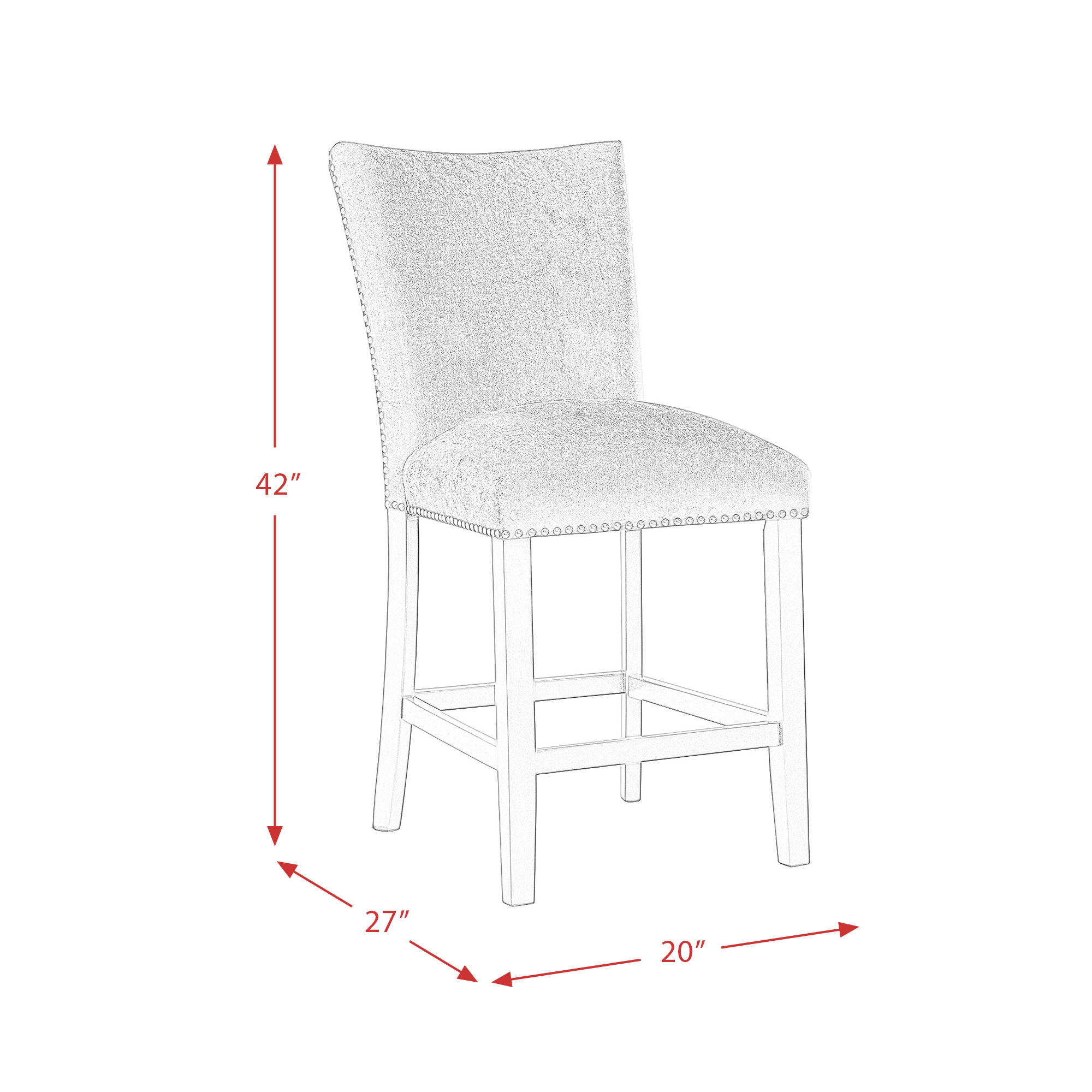 Model: CFC300CGY5PC | Elements Francesca White 5PC Counter Height Dining Set