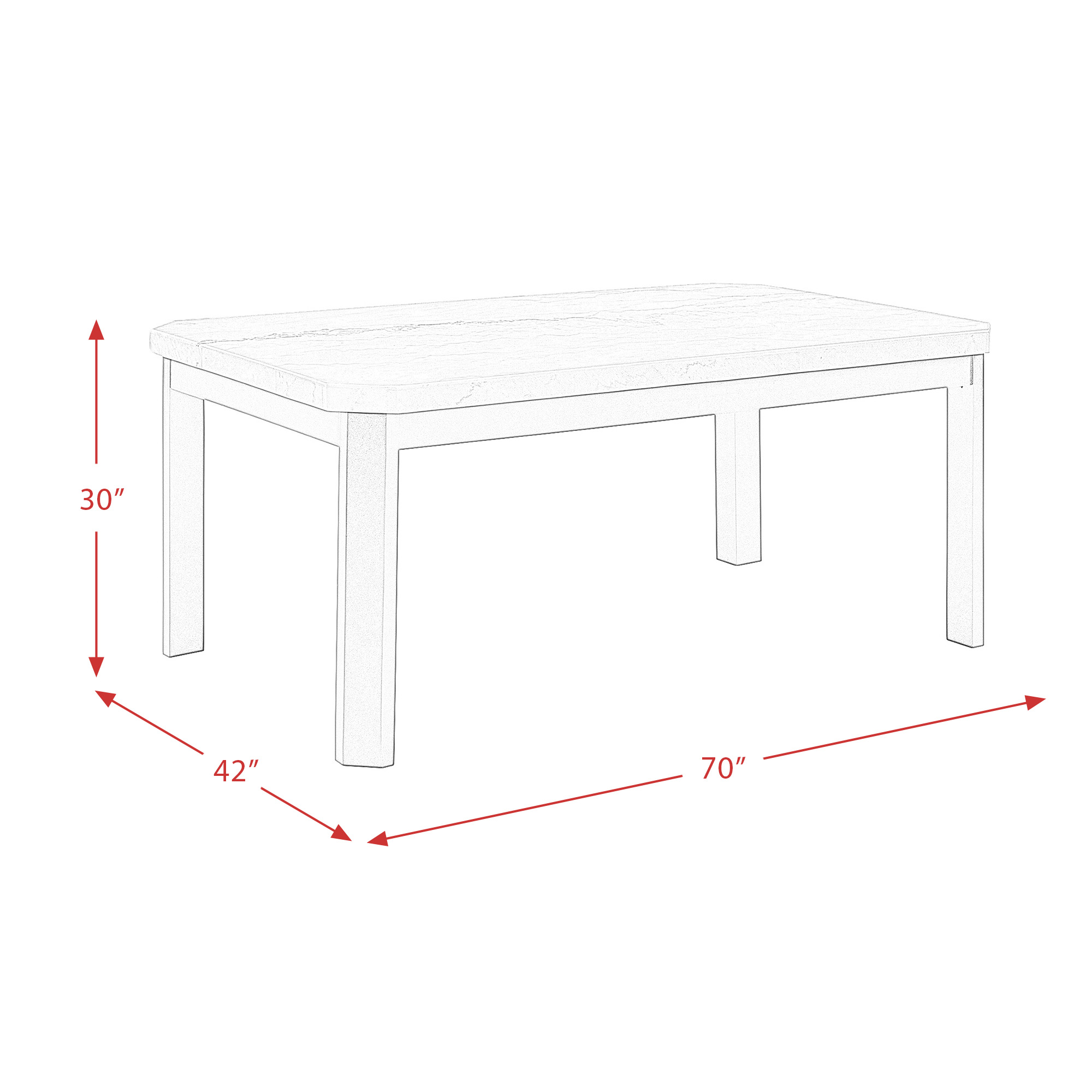 Model: CFC300GY5PC | Elements Francesca White 5PC Dining Set