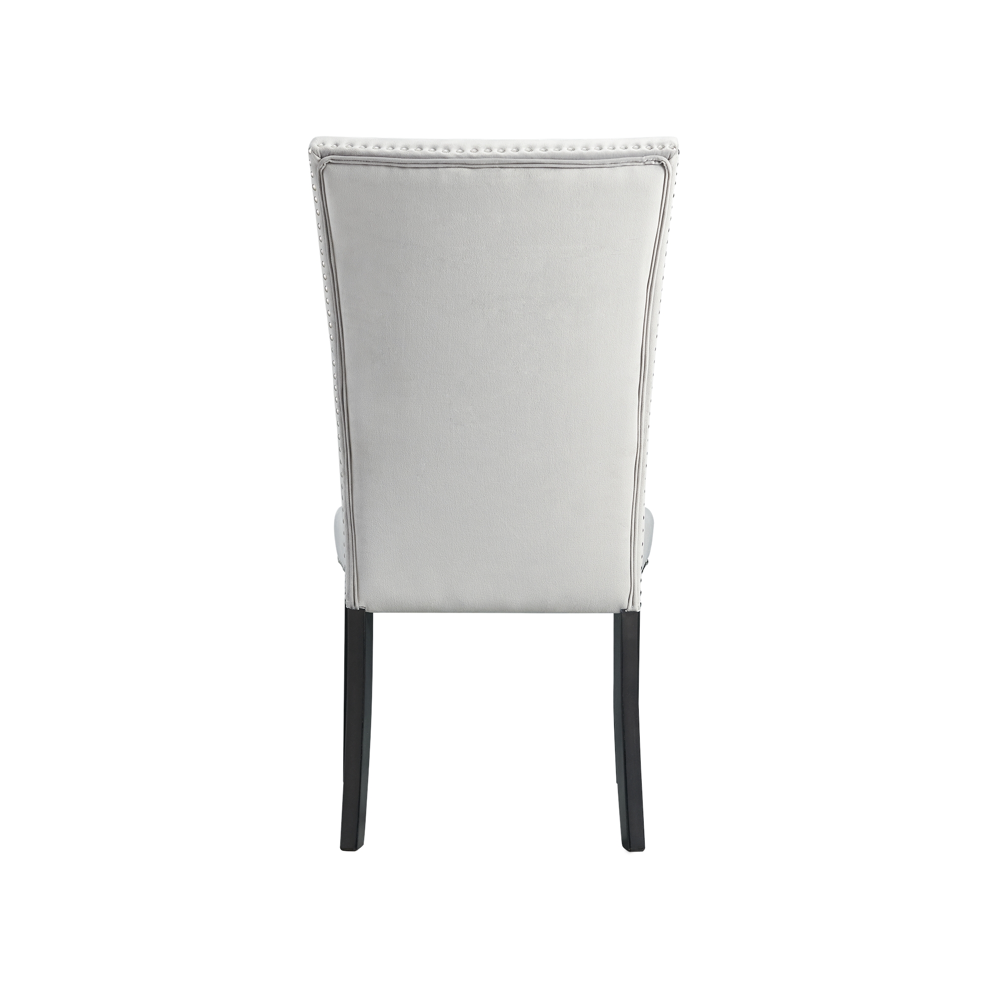 Model: CFC300VSC | Elements Francesca Rectangular Dining Grey Velvet Side Chair W/ Nailhead Trim (2 Per Pack)