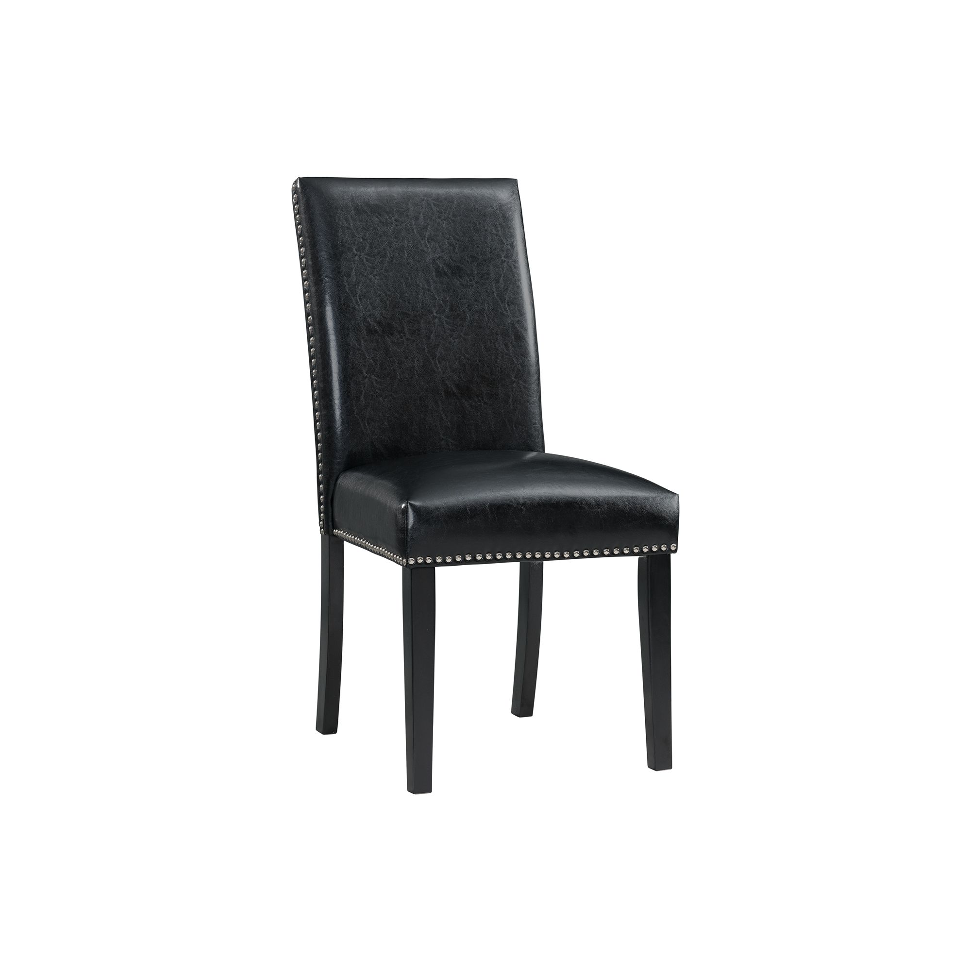Model: CFC700RBL5PC | Elements Francesca White Marble 5PC Dining Set-Table & Four Black Faux Leather Chairs
