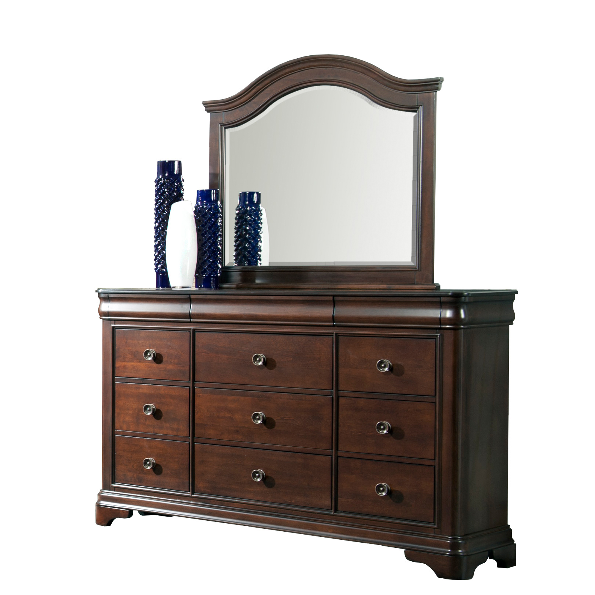 Model: CM750KB5PC | Elements Cameron Cherry King Panel 5PC Bedroom Set