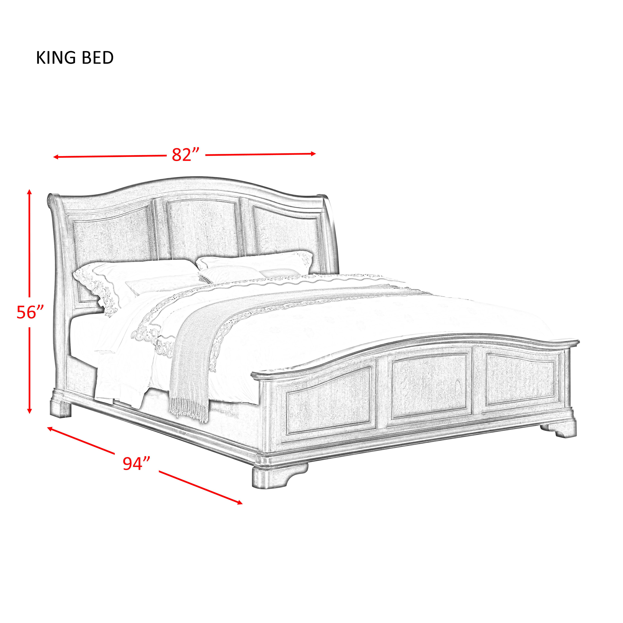 Model: CM750KB5PC | Elements Cameron Cherry King Panel 5PC Bedroom Set