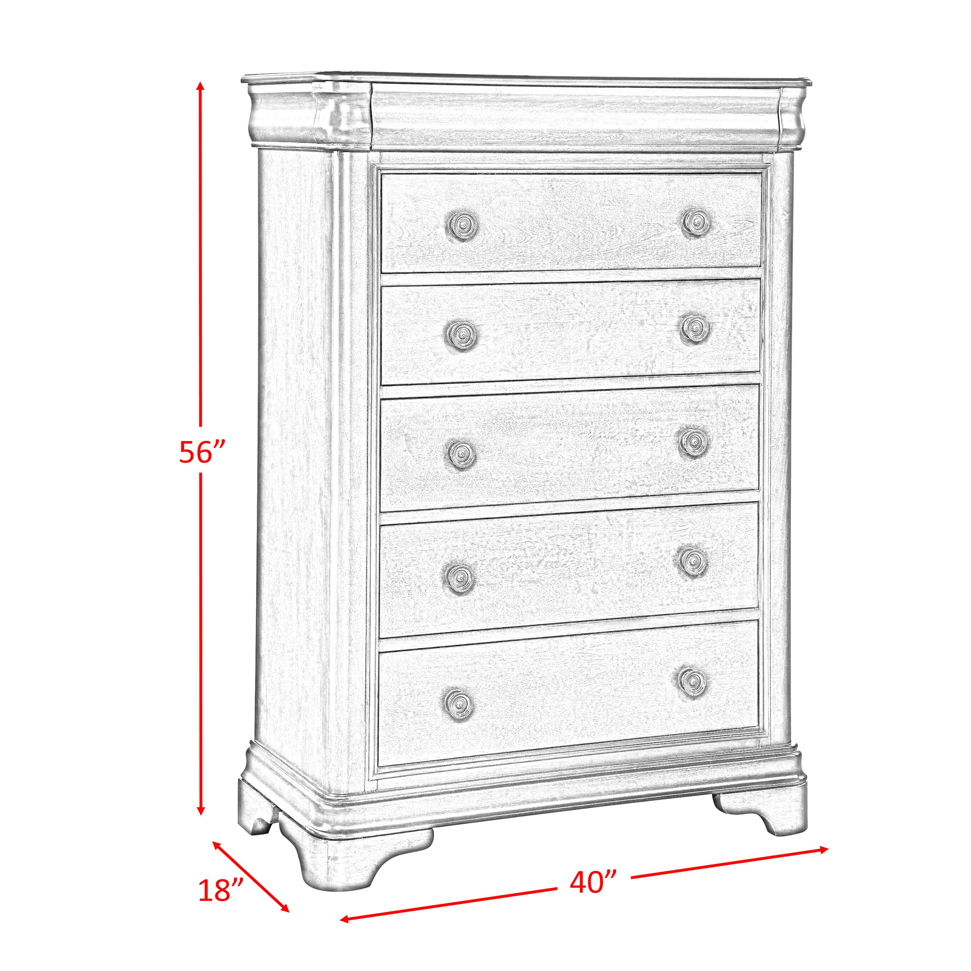 Model: CM750KB5PC | Elements Cameron Cherry King Panel 5PC Bedroom Set
