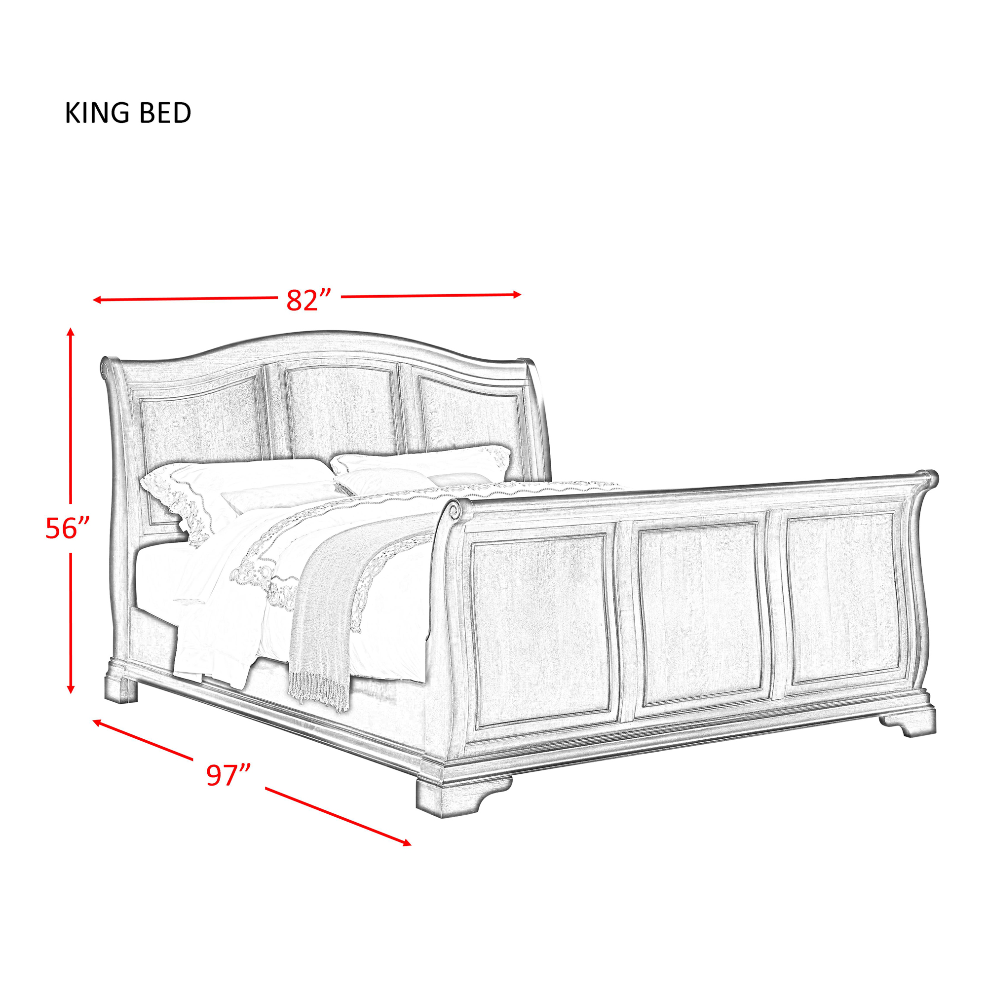 Model: CM750KSB6PC | Elements Cameron Cherry King Sleigh 6PC Bedroom Set