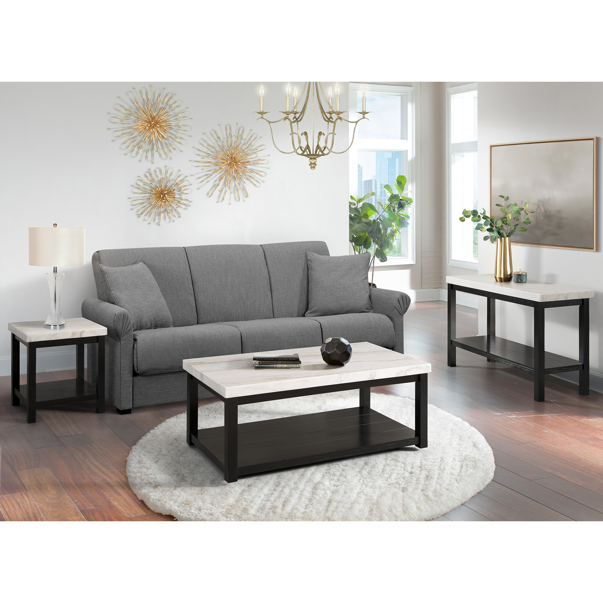 Model: CML100ET | Elements Marcello w/ White Top - End table