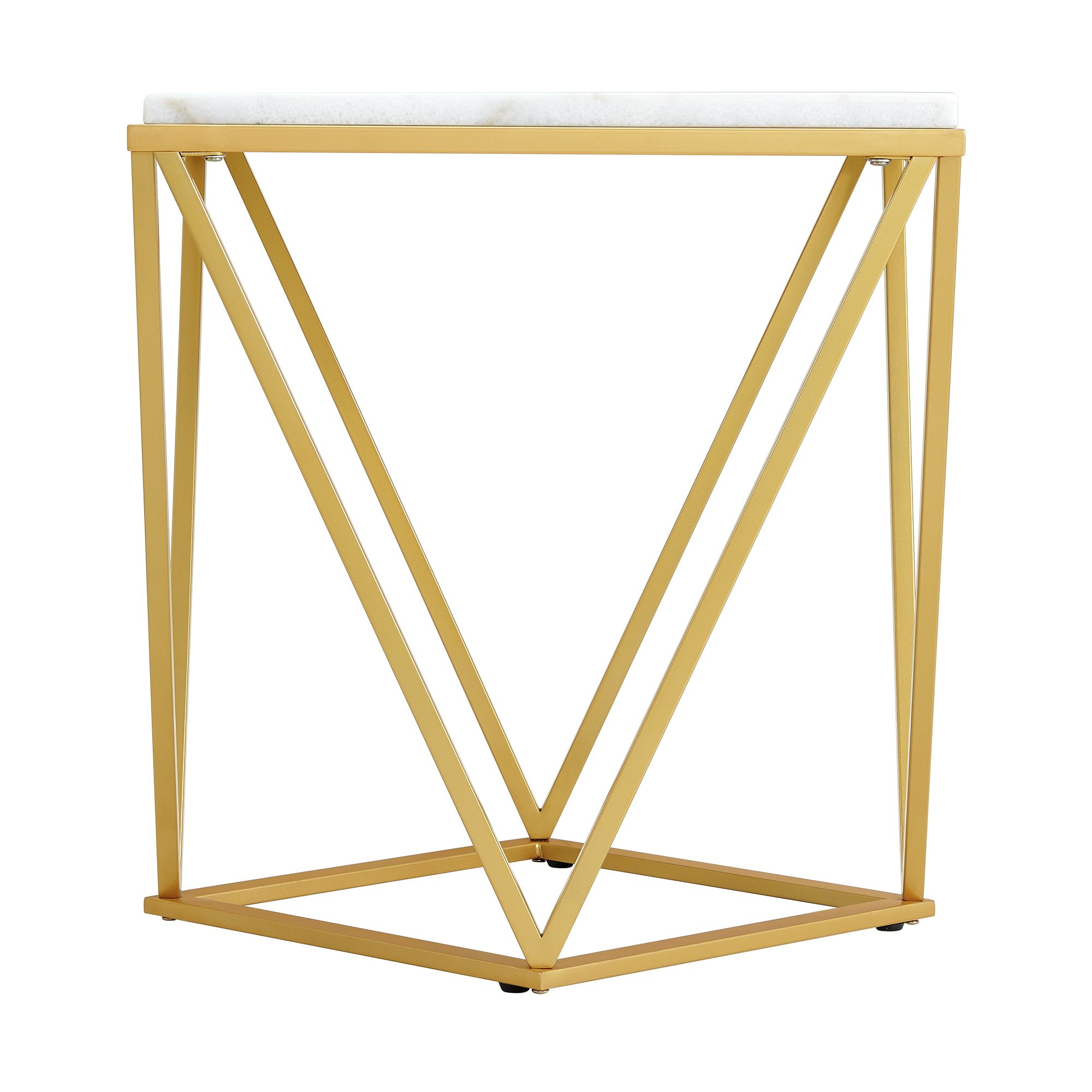Model: CRK1202PC | Elements Riko 2PC Occasional Table Set in Gold-Coffee Table & End Table