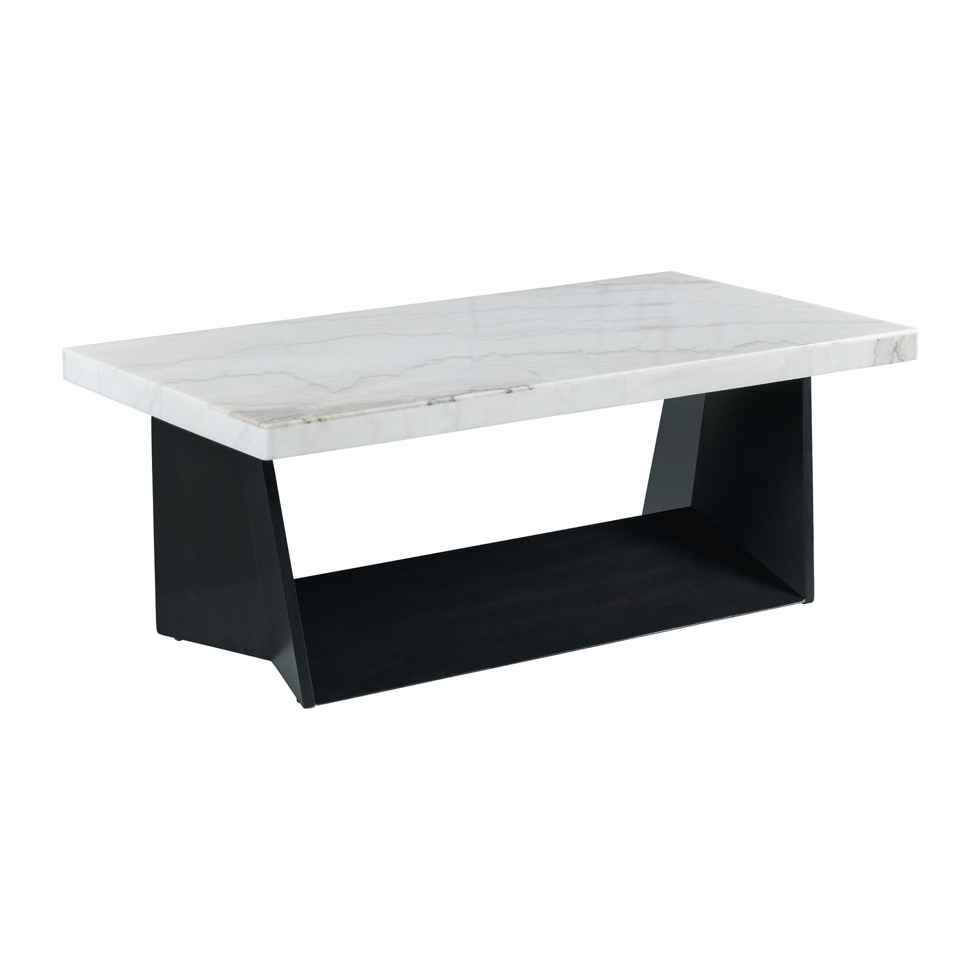 Elements Beckley Coffee Table Complete in White Marble Top