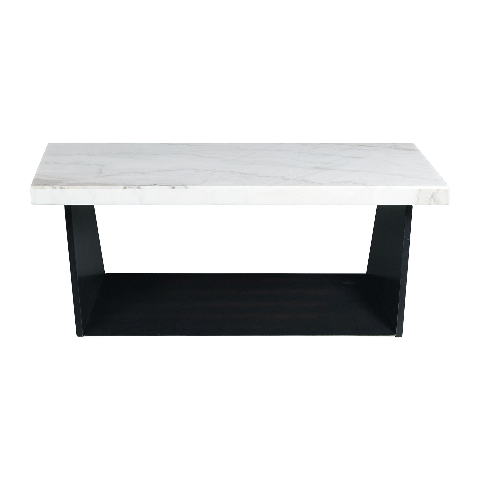 Model: CTBY100CTC | Elements Beckley Coffee Table Complete in White Marble Top