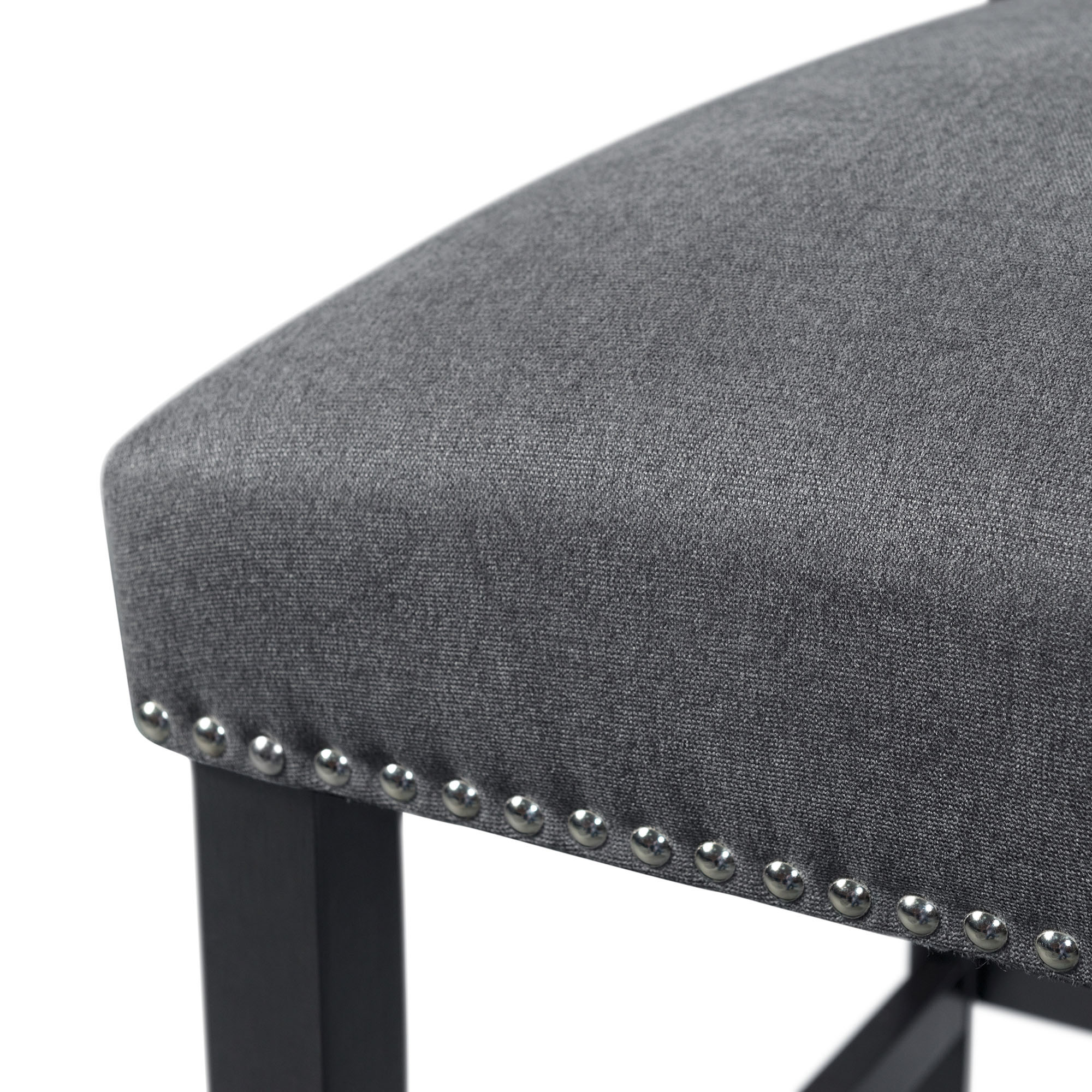 Model: CTC130CSC | Elements Tuscany Counter Linen Nailhead Side Chair (2 Per Pack) - Charcoal