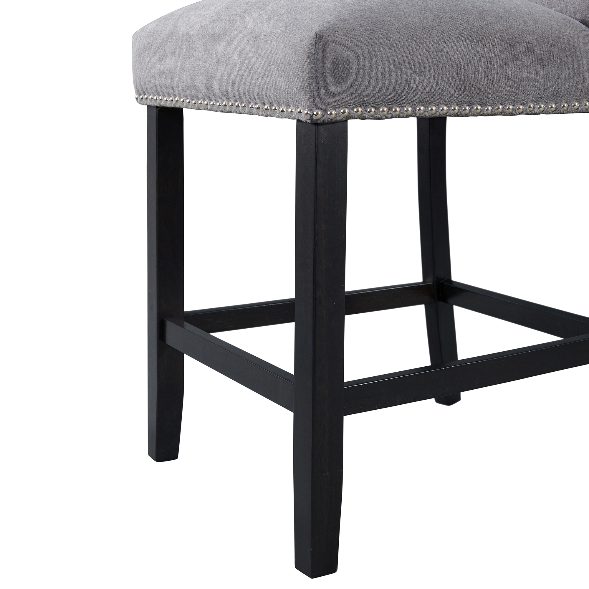 Model: CTC130CSC | Elements Tuscany Counter Linen Nailhead Side Chair (2 Per Pack) - Charcoal
