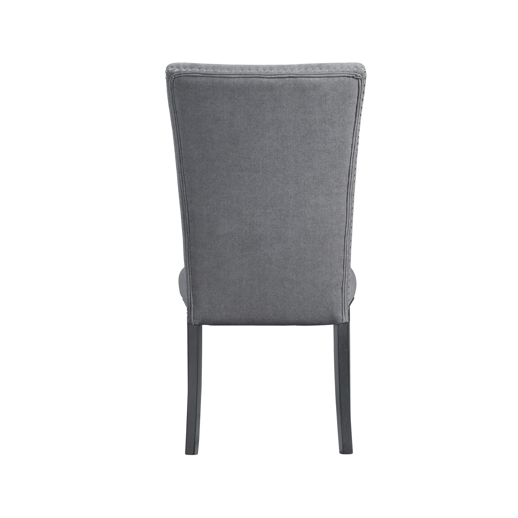 Model: CTC130SC | Elements Tuscany Dining Linen Nailhead Side Chair (2 Per Pack) - Charcoal