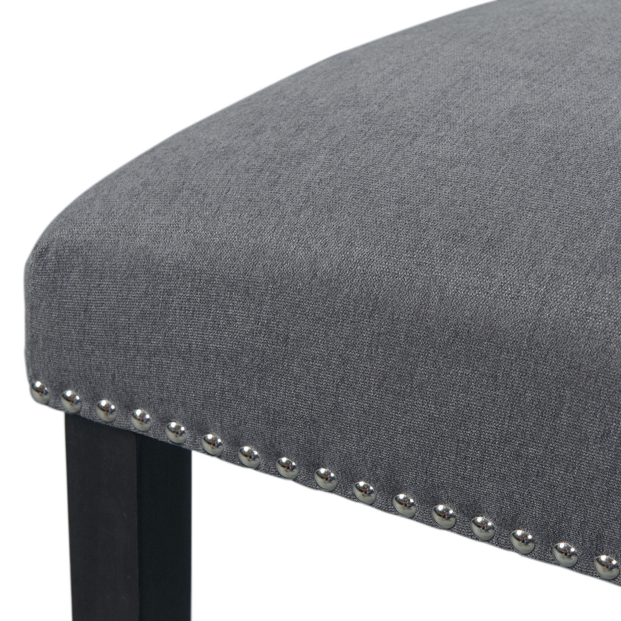 Model: CTC130SC | Elements Tuscany Dining Linen Nailhead Side Chair (2 Per Pack) - Charcoal
