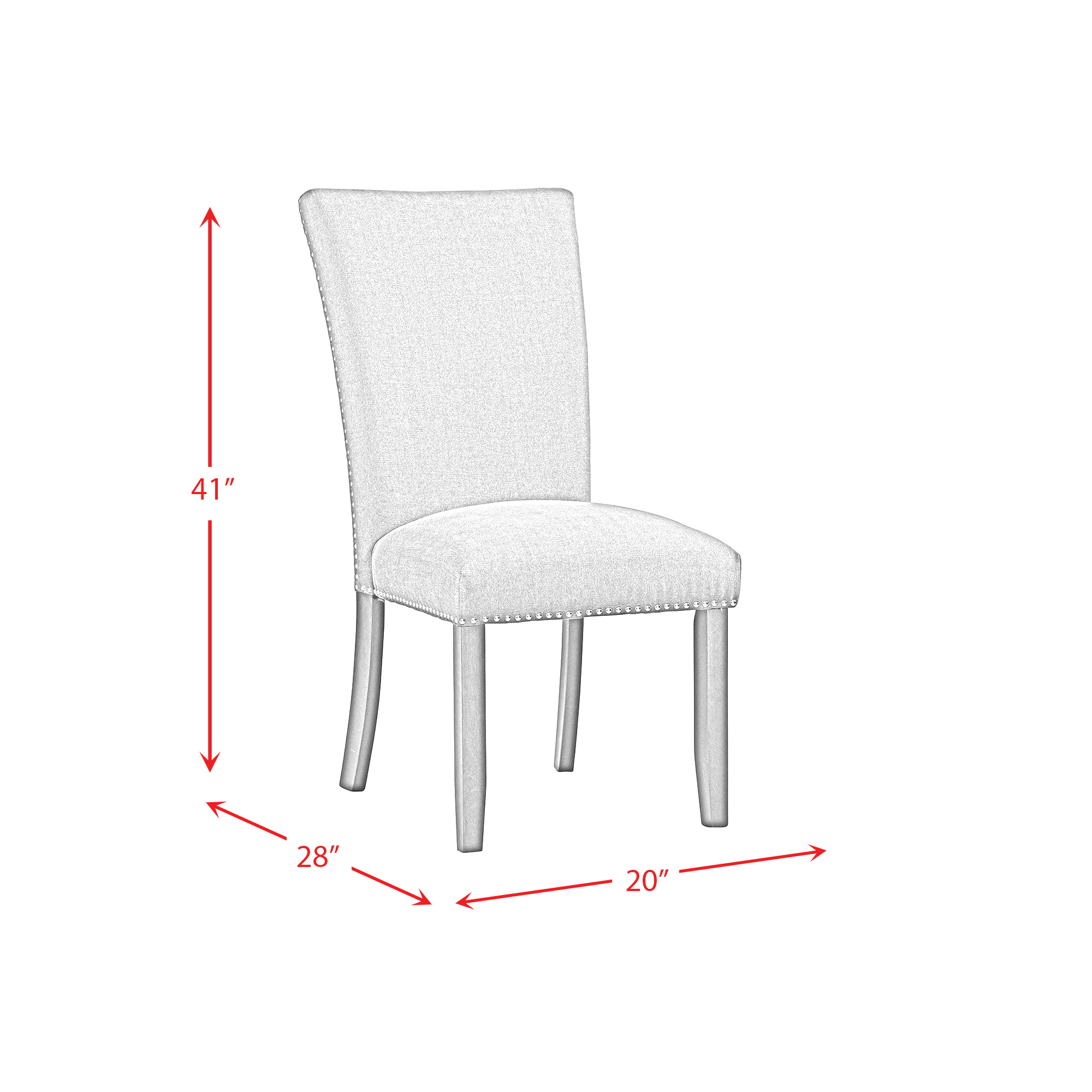 Model: CTC130SC | Elements Tuscany Dining Linen Nailhead Side Chair (2 Per Pack) - Charcoal