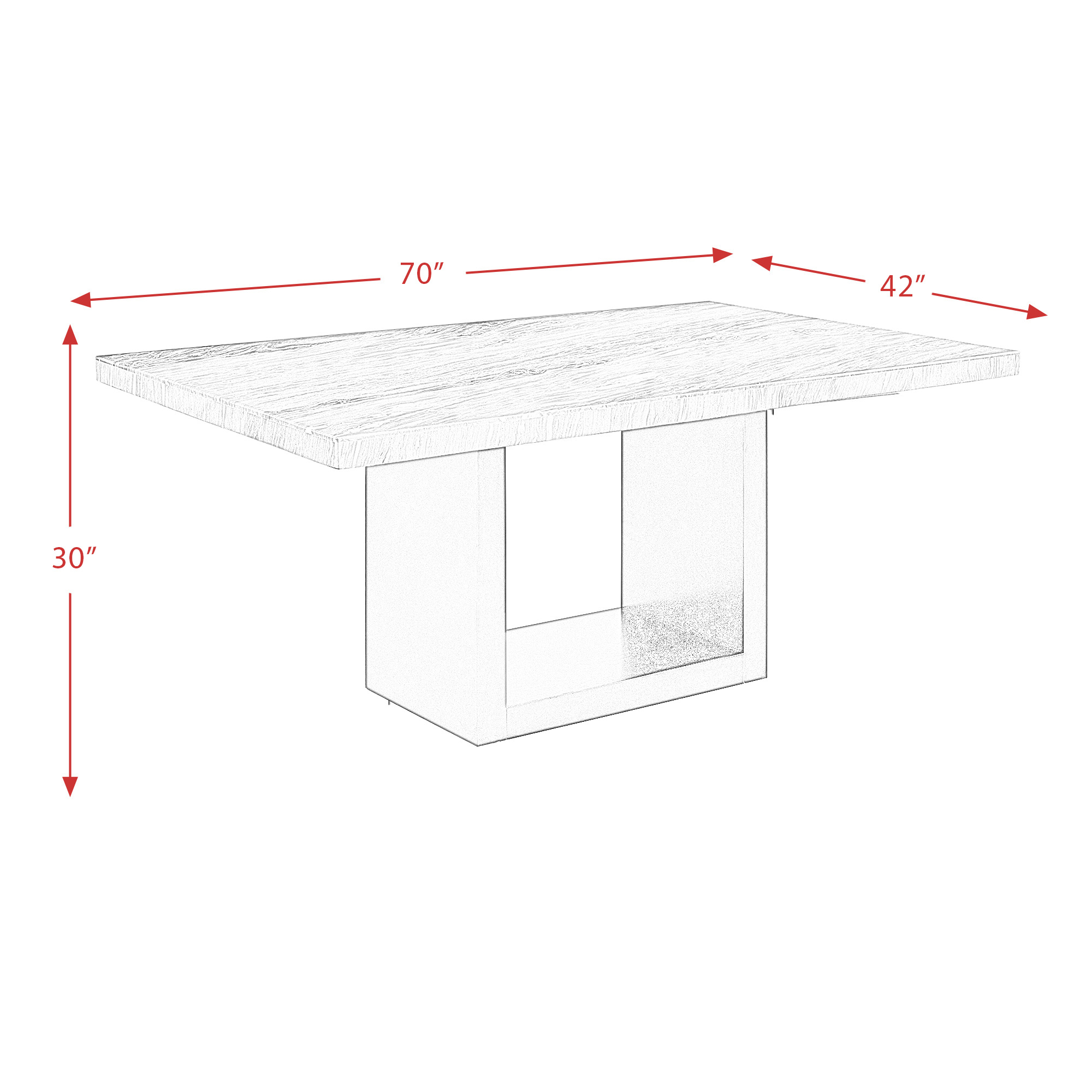 Model: CVL400TTB | Elements Valentino Complete Table (Grey Marble)