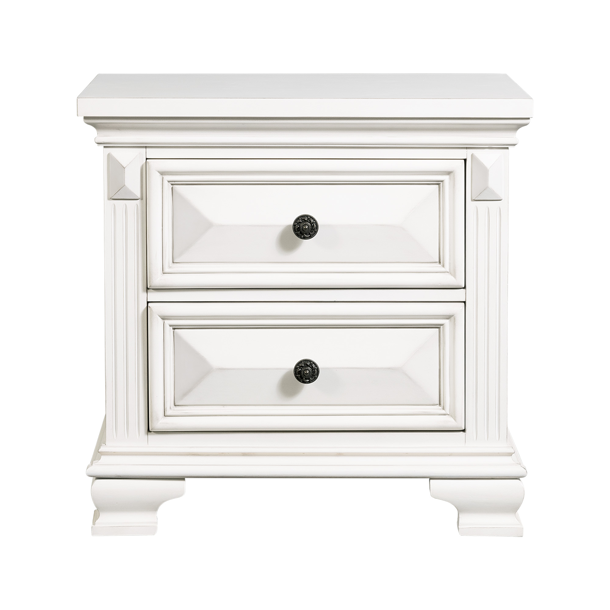 Model: CY750NS | Elements Calloway Nightstand Antique White Color